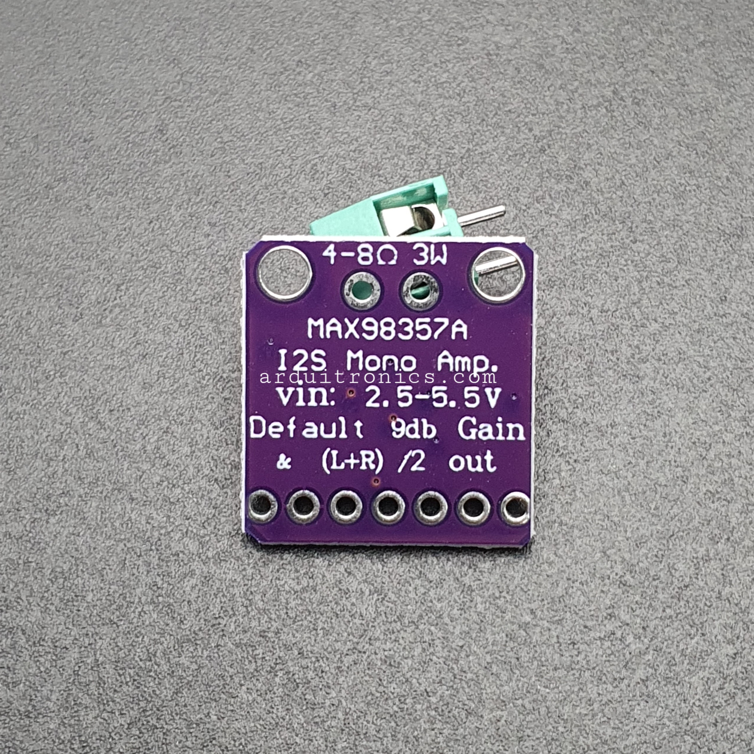 MAX98357 Amplifier Breakout Interface I2S Class D Module For ESP32 Raspberry Pi (แบบยังไม่ได้บัดกรี) PCB สีม่วง