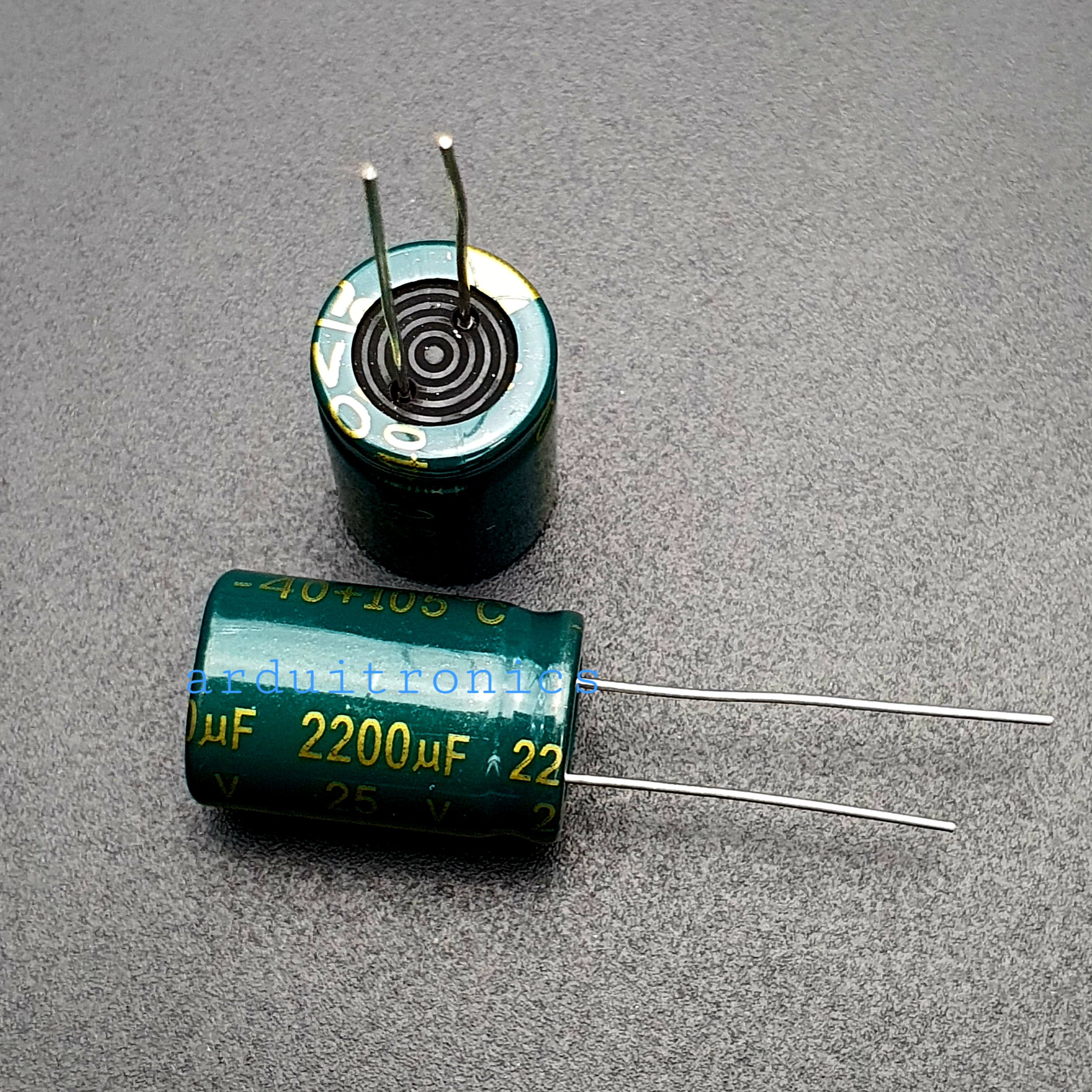 ตัวเก็บประจุ ตัวเก็บประจุแบบมีขั้ว Capacitor 2200uF 25V (1 ตัว)