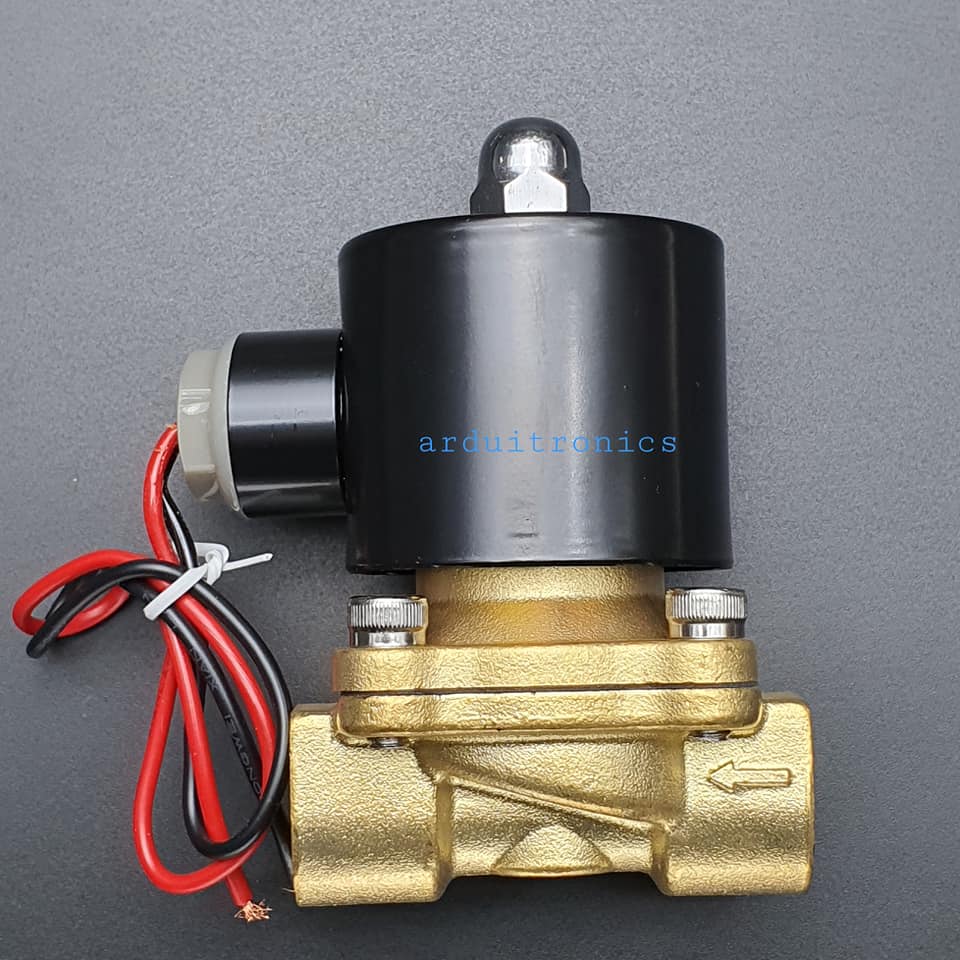โซลินอยวาล์ว ทองเหลือง (Solenoid Valve Normally Closed) 4 หุน (1/2") 12V - ยี่ห้อ Senya 2W-160-15