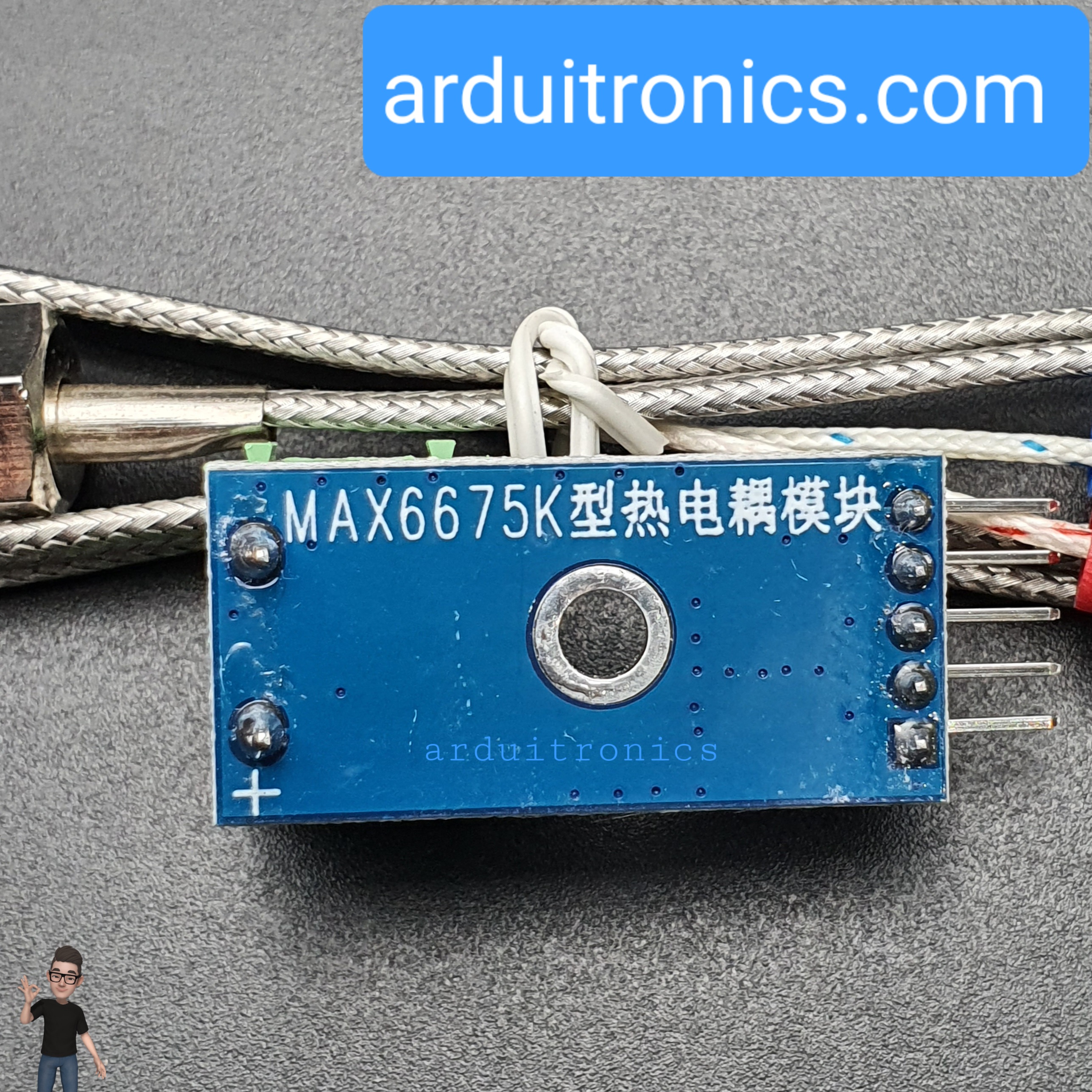 K-Type Thermocouple (MAX6675) Module with Temperature Sensor Probe