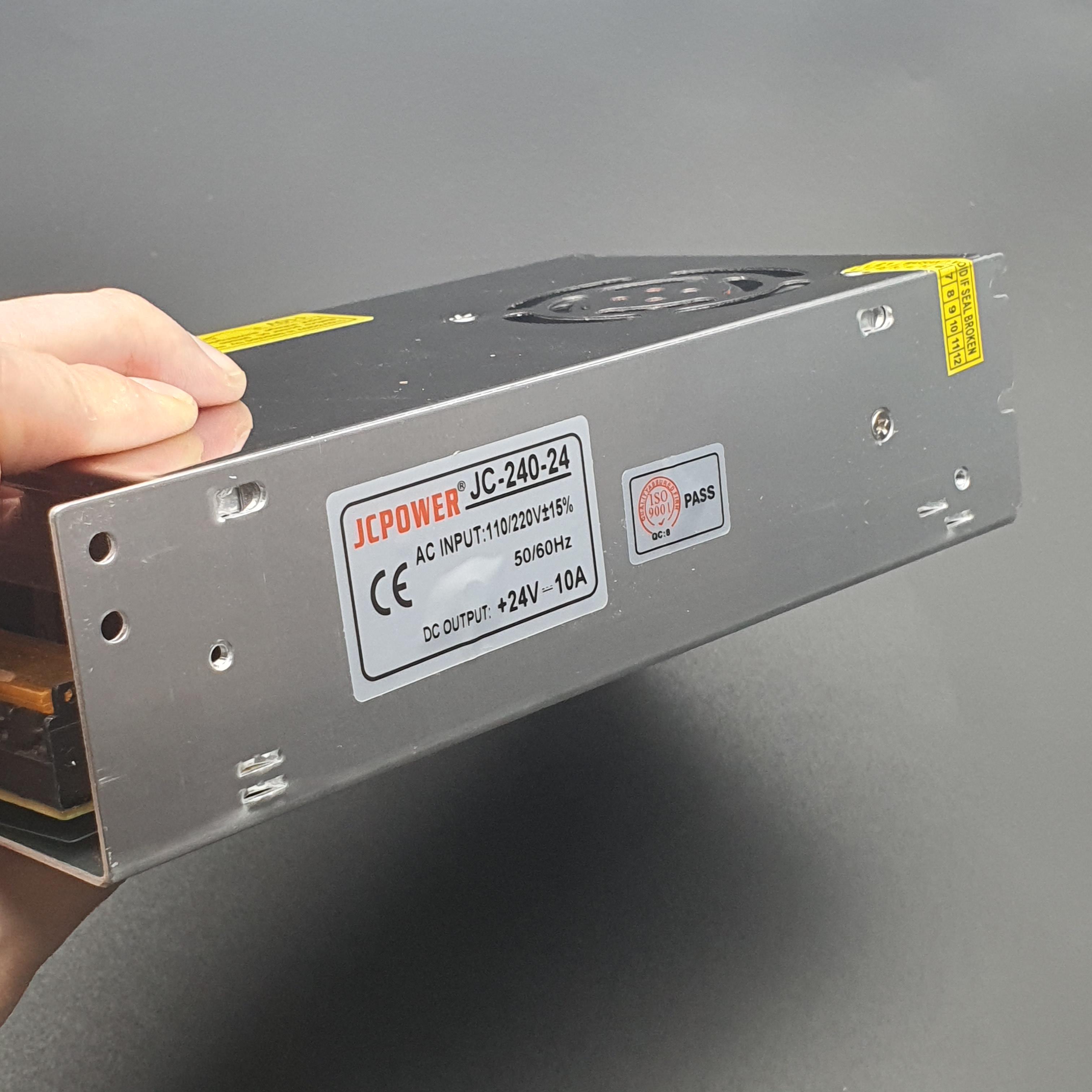 Switching Power Supply 24V 10A 240W DC (JCPOWER) + Fan Automatic