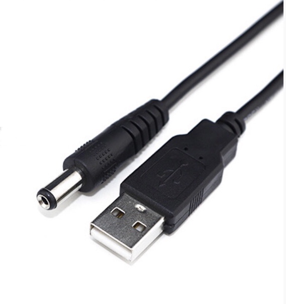 Power Cord DC 5.5 x 2.1 mm To USB แปลงสายเคเบิ้ลชาร์จ Plug Dc Power Cord