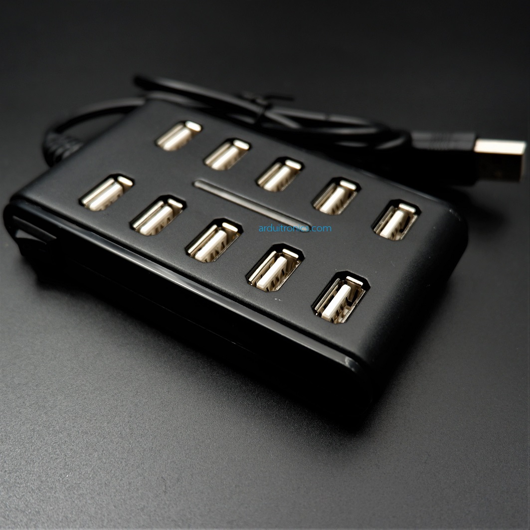 10 Ports Double Row USB 2.0 Hub with Switch