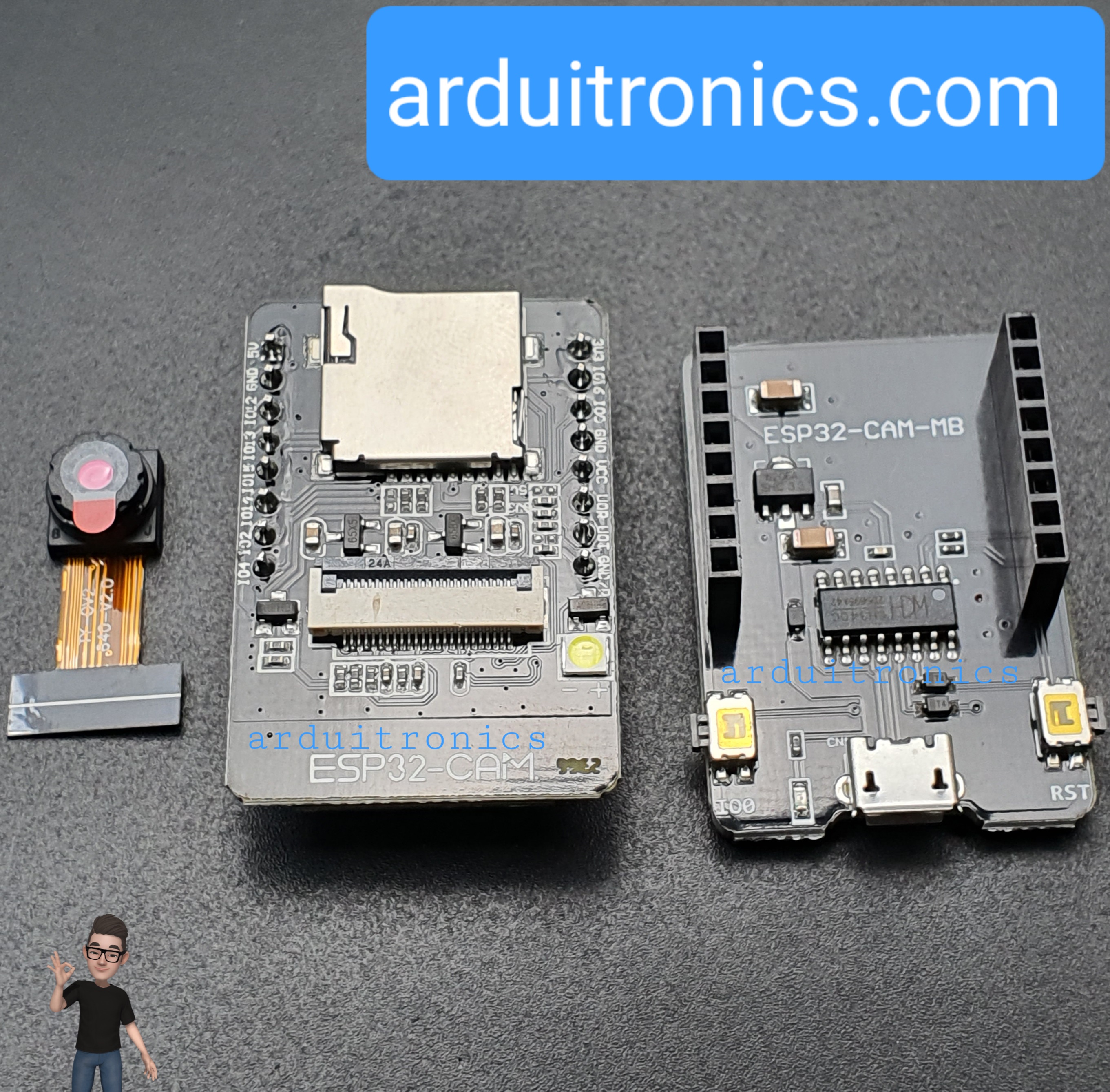 ESP32-CAM Camera Module Development Board with Expansion Board (Camera Module OV2640)