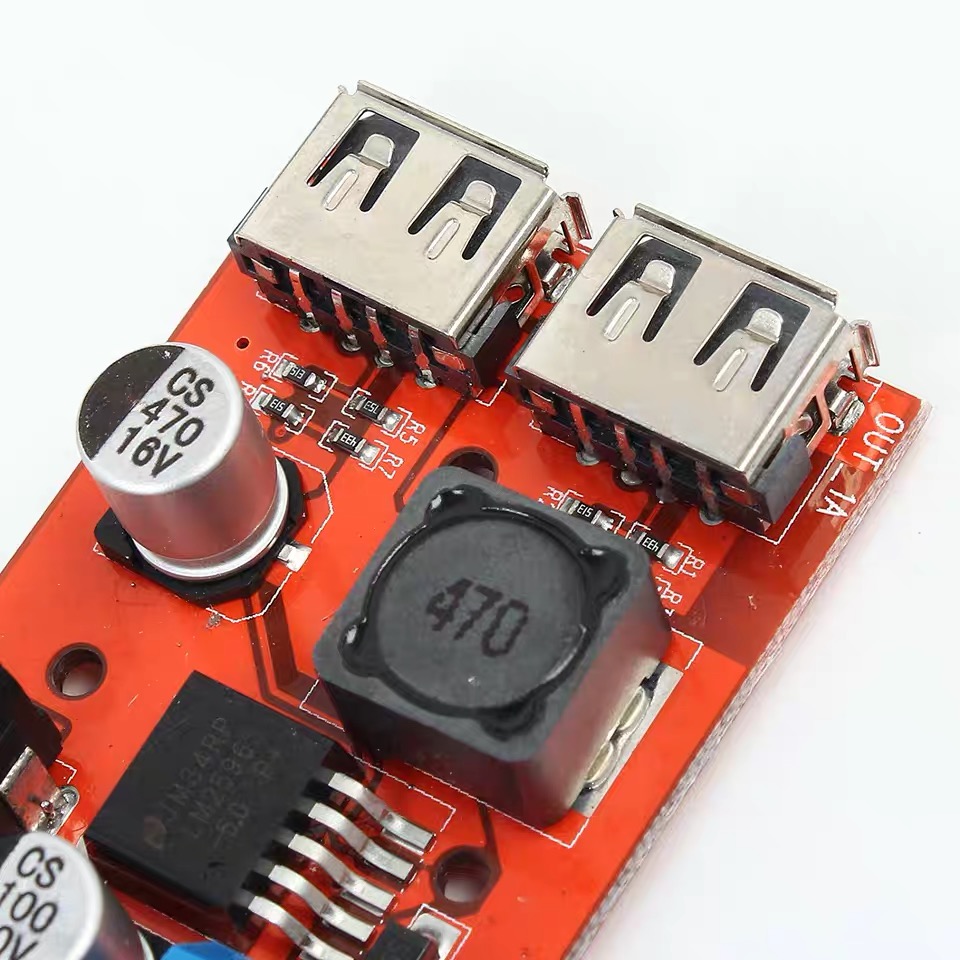 Dual USB DC-DC 9V / 12V / 24V / 36V to Fixed Output 5V 3A Step Down Module