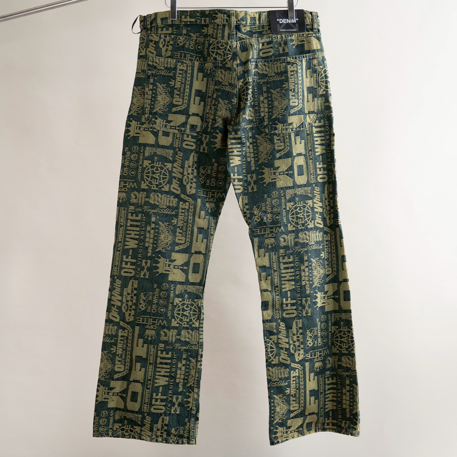 Off-White Multilogo Jacquard Relax Jeans – Green