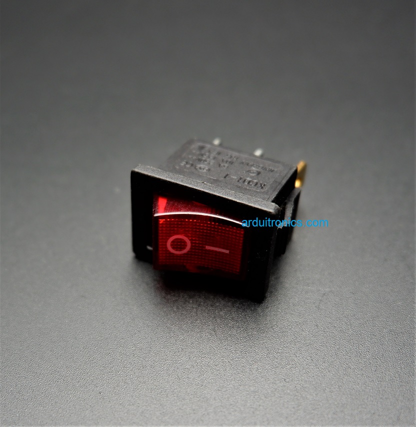 สวิตช์ไฟเปิด/ปิด KCD1-101N 15mm x 21mm (3 ขา สีแดง)