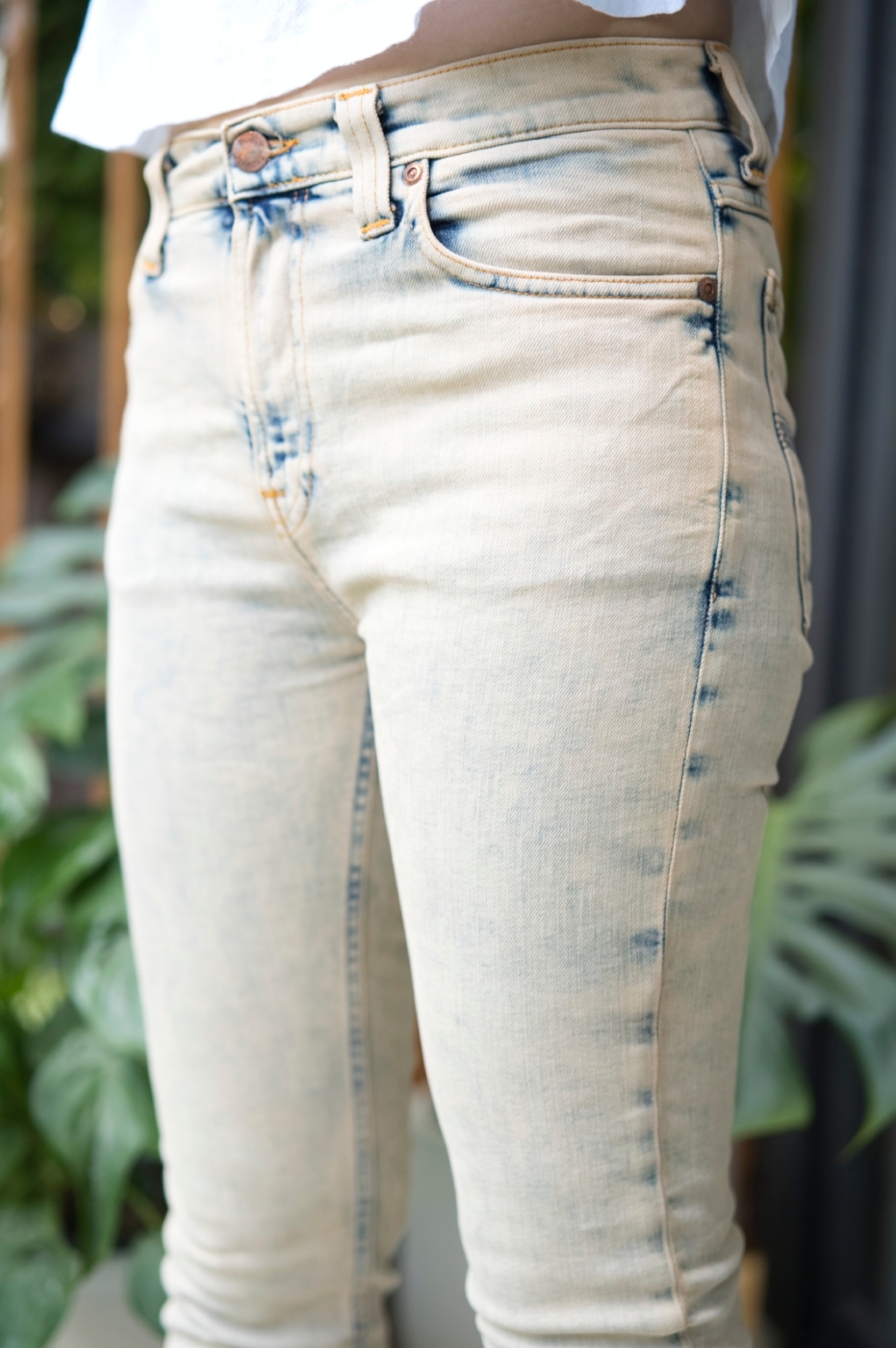 [DEFECT] High Kai Cobalt Navy ยีนส์ฟอกเอวสูง ทรงสกินนี่ Nudie Jeans ของแท้ 100%