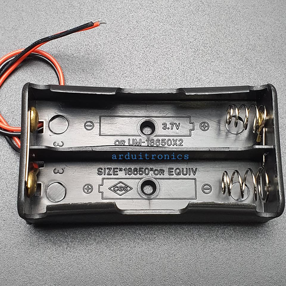 Battery Box รางถ่าน Lithium 18650 จำนวน 2 ก้อน 7.4V ขั้วถ่านอยู่ข้างเดียวกัน