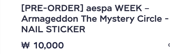 aespa - aespa WEEK – Armageddon : The Mystery Circle MD -Nail Point Sticker set