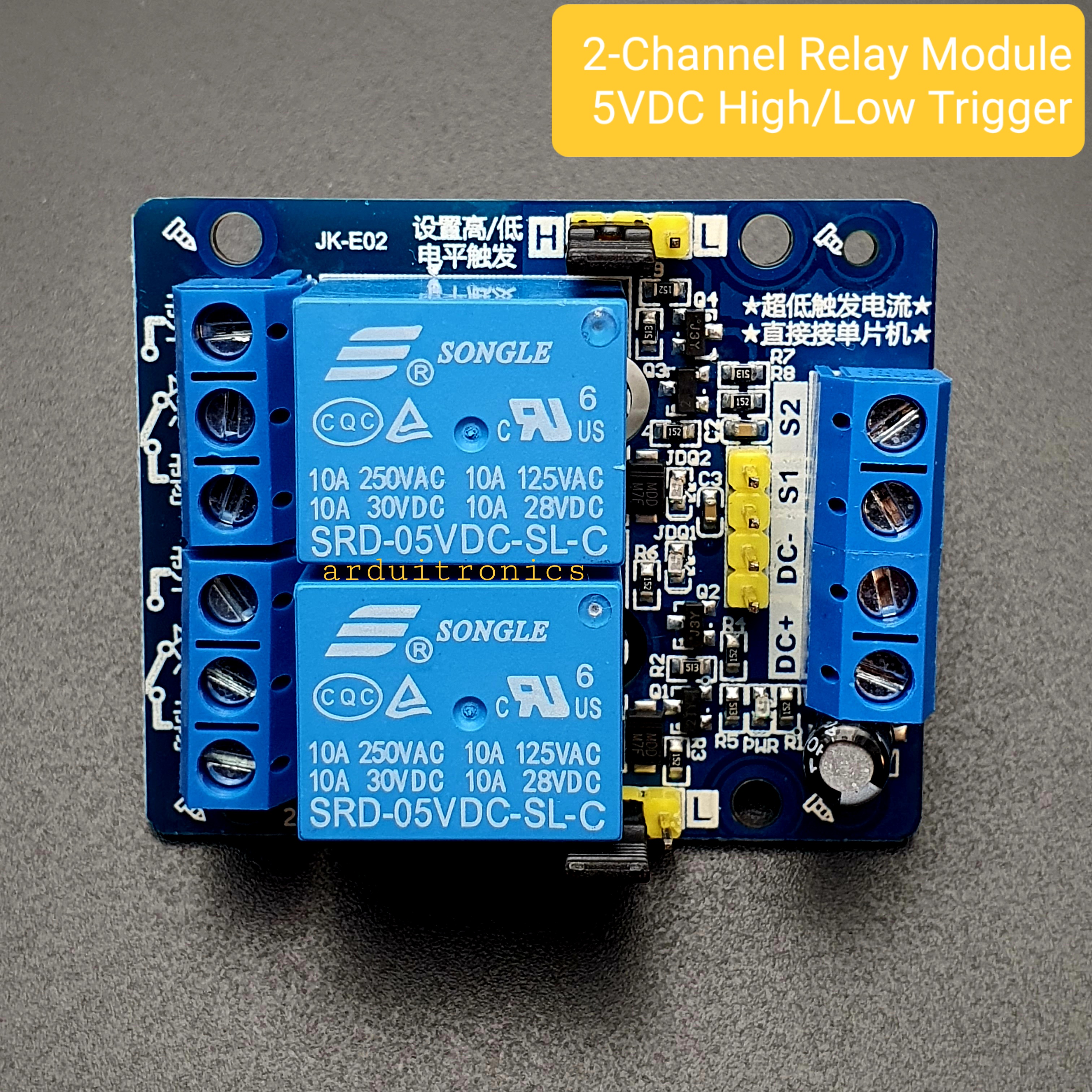 2 Channel Relay Module 5V (High/Low Level Trigger)