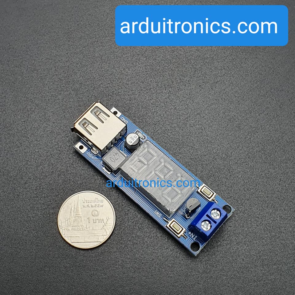 DC-to-DC Voltage Step Down (from 4.5V - 40V to 5V) + LED Voltmeter