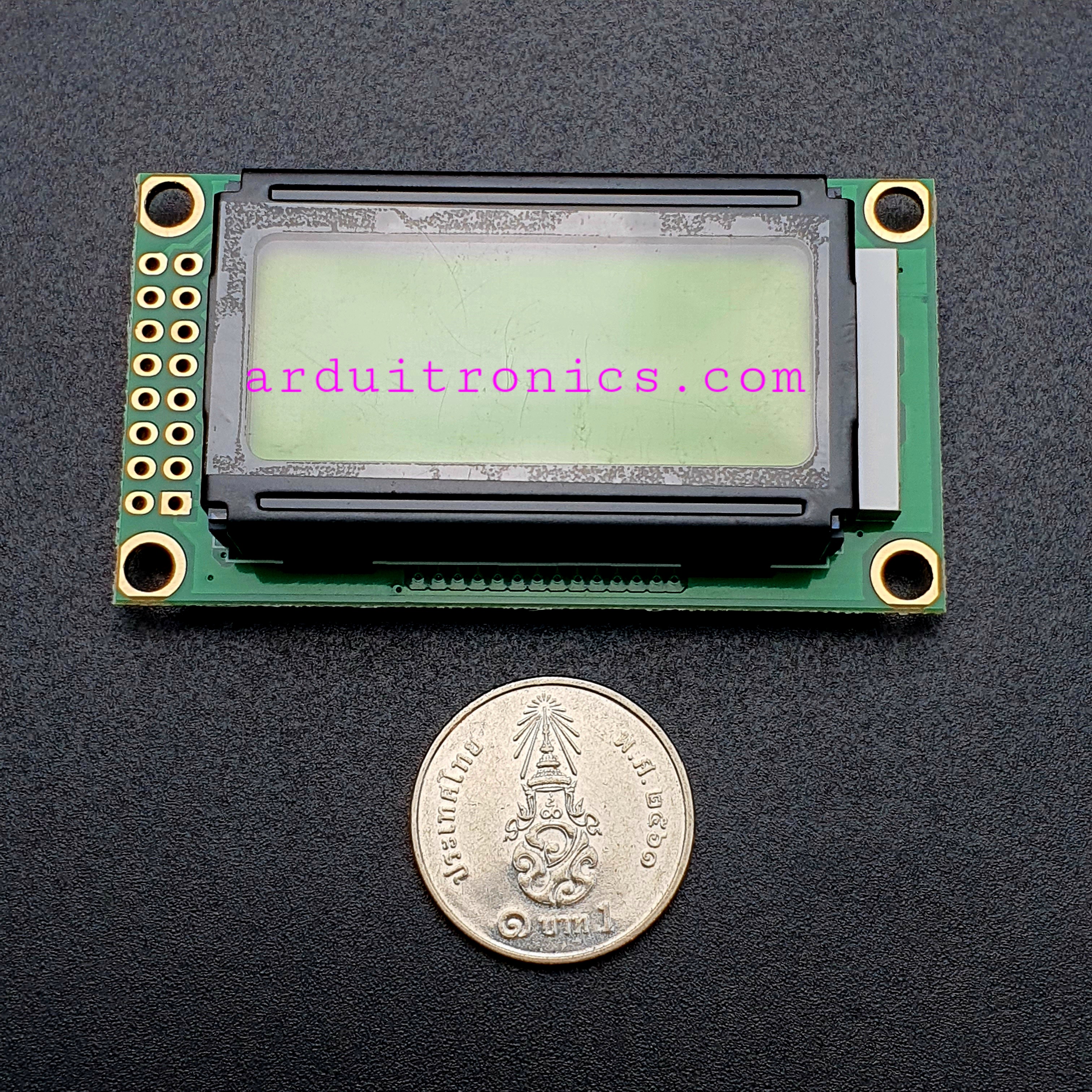 LCM0802B 3.3V 8x2 Character LCD 0802 (Yellow-Green Screen with Backlight)
