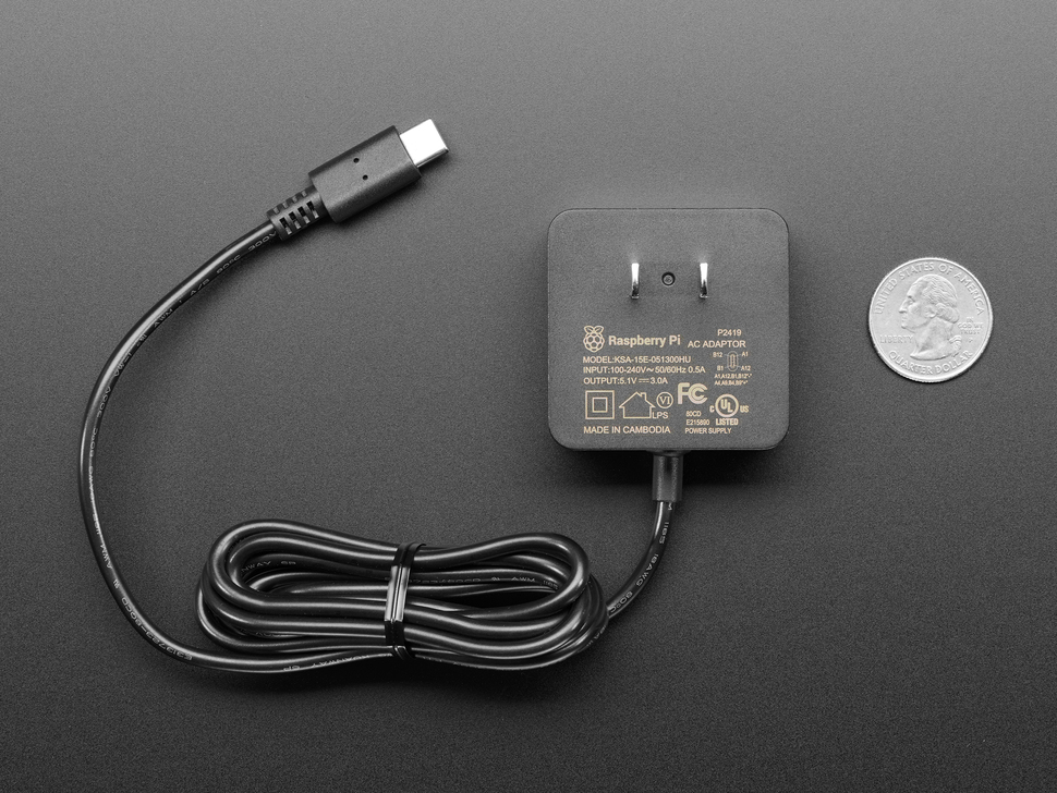 Official Raspberry Pi Power Supply 5.1V 3A with USB C - 1.5 meter long