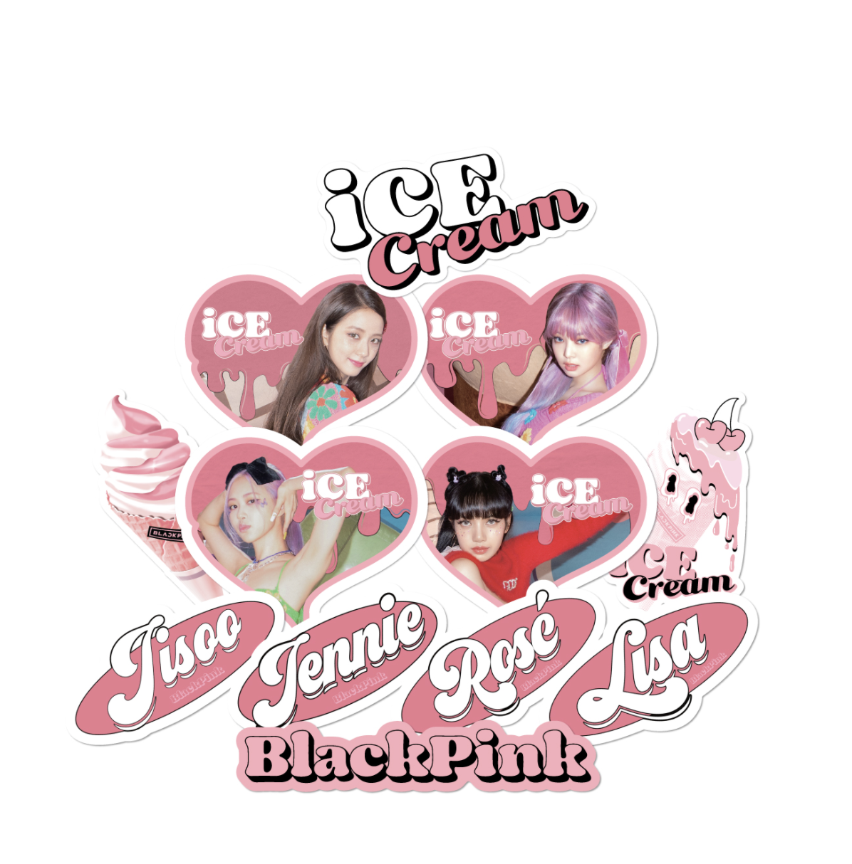 BLACKPINK - [ICECREAM] BLACKPINK - STICKER ระบุ แบบ ที่ต้องการ Limited