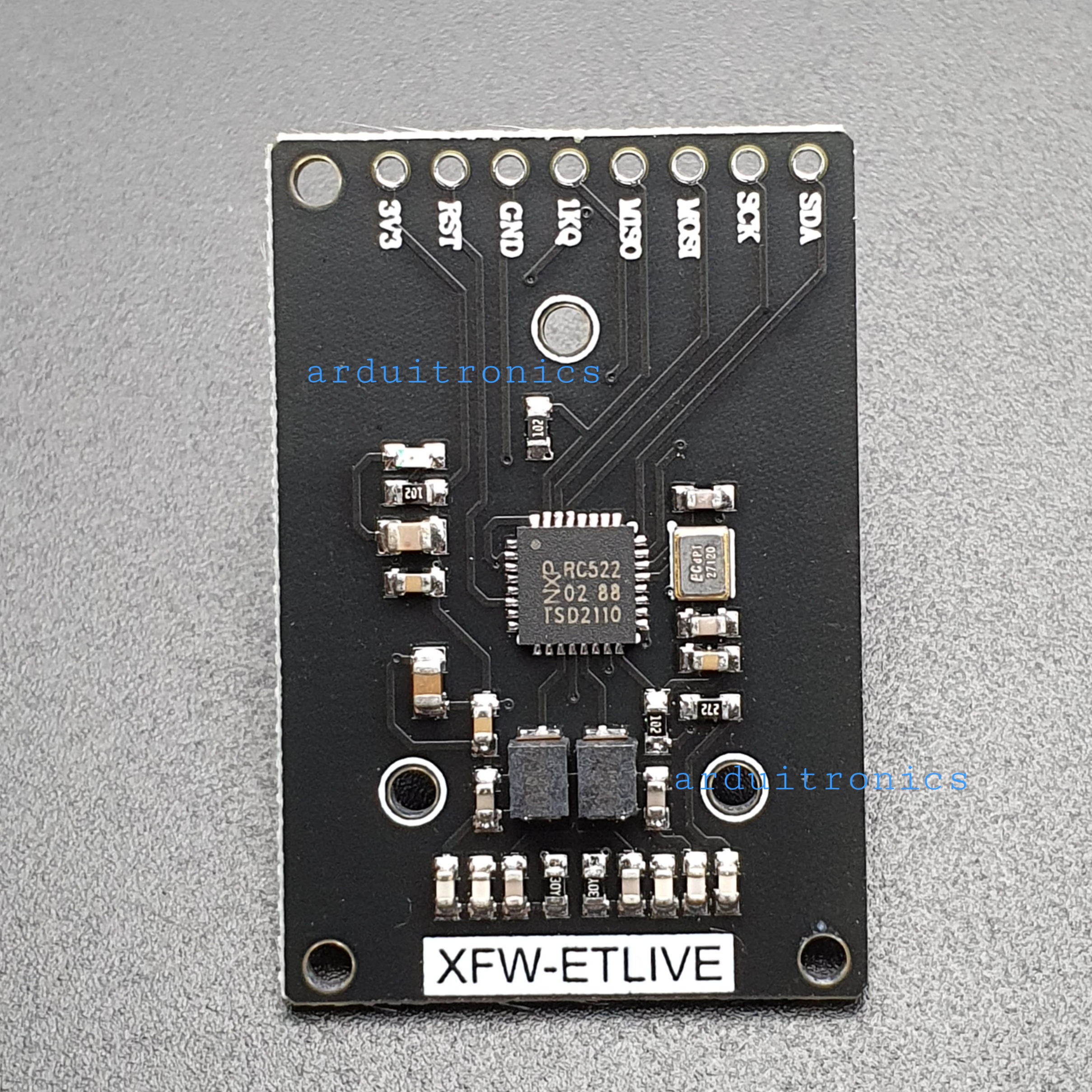 โมดูลอ่านบัตร RFID 13.56mhz ขนาดเล็ก RFID RC522 Module Card Reader พร้อมการ์ดและ Tag PCB สีดำ