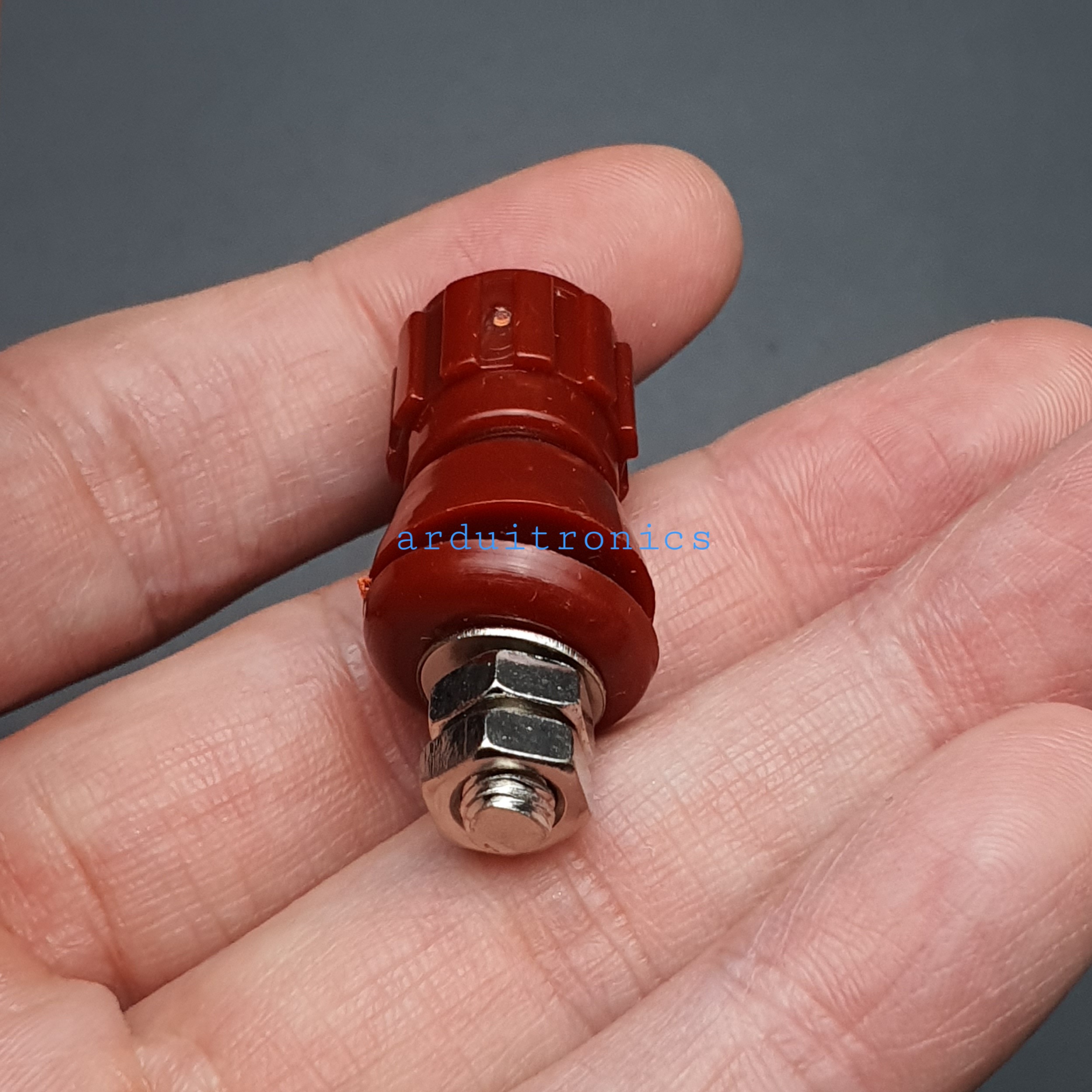 (1คู่) JS-107ขั้วต่อขนาด M5 (JIEXIANZHU) ฝาครอบเบกาไลต์+เกลียวทองแดง น๊อตวัสดุเหล็กชุบนิกเกิล สำหรับเครืองเชื่อม อินเวอร์เตอร์ แบตเตอรี่