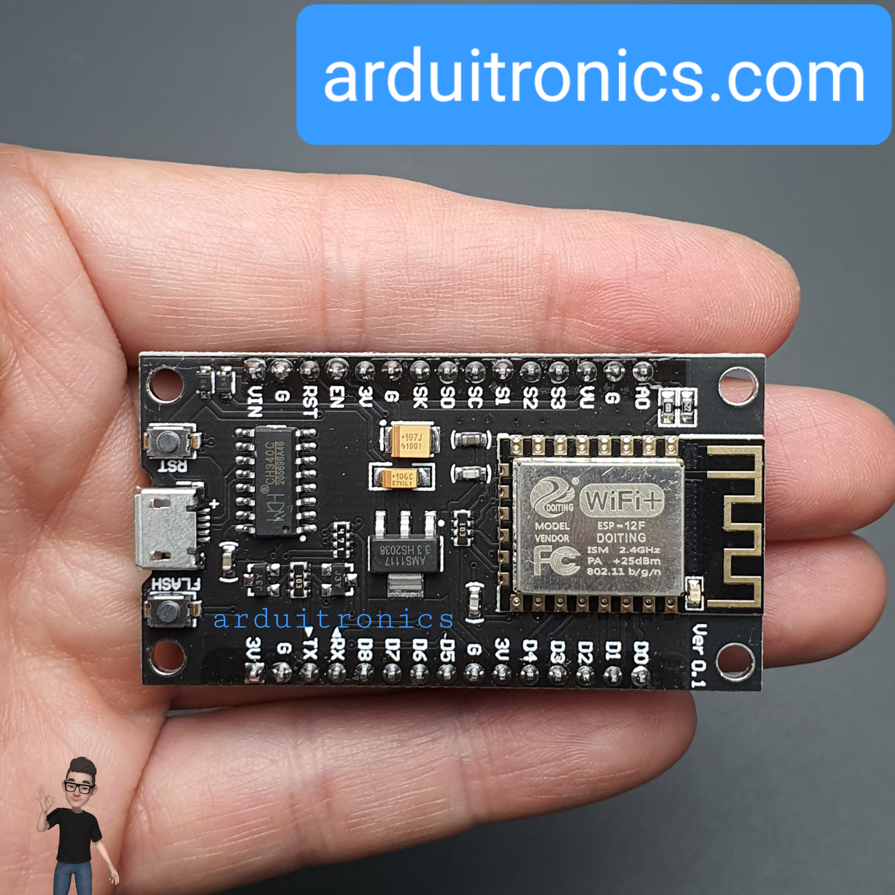 NodeMCU (Version 3) ESP-12F ESP8266-12F (Micro USB)