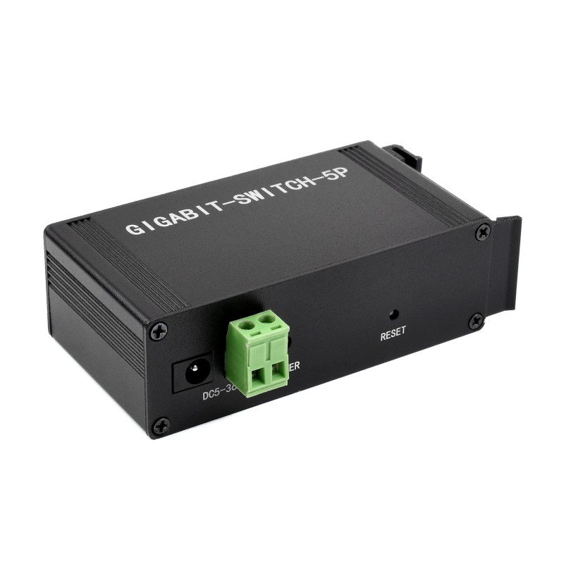 Industrial 5P Gigabit Ethernet Switch, Full-Duplex 10/100/1000M, DIN Rail Mount (แท้ Waveshare)