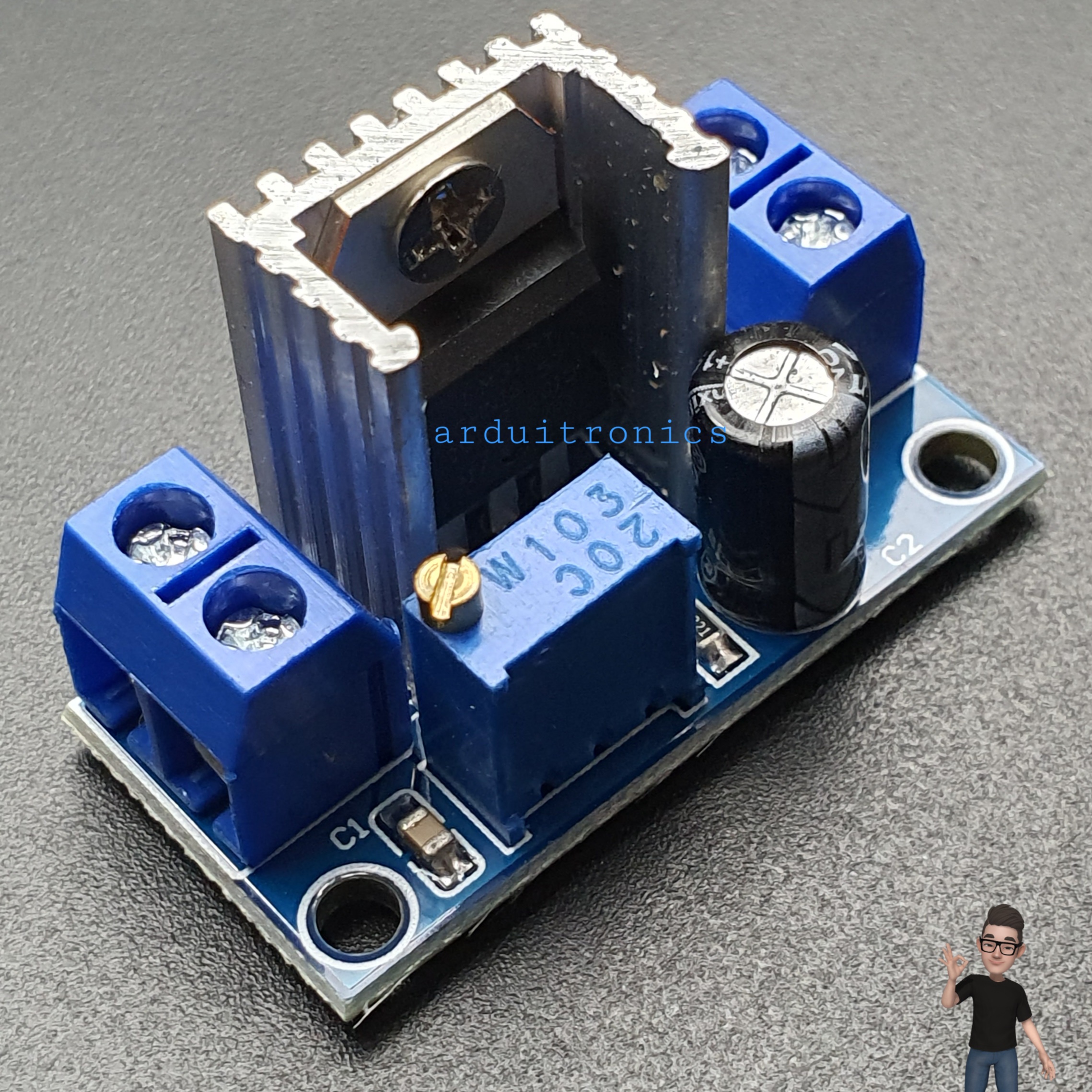 โมดูล LM317 Step Down แปลงไฟจาก 4.2-40V เป็น 1.2-37V กระแสสูงสุด 2.2A