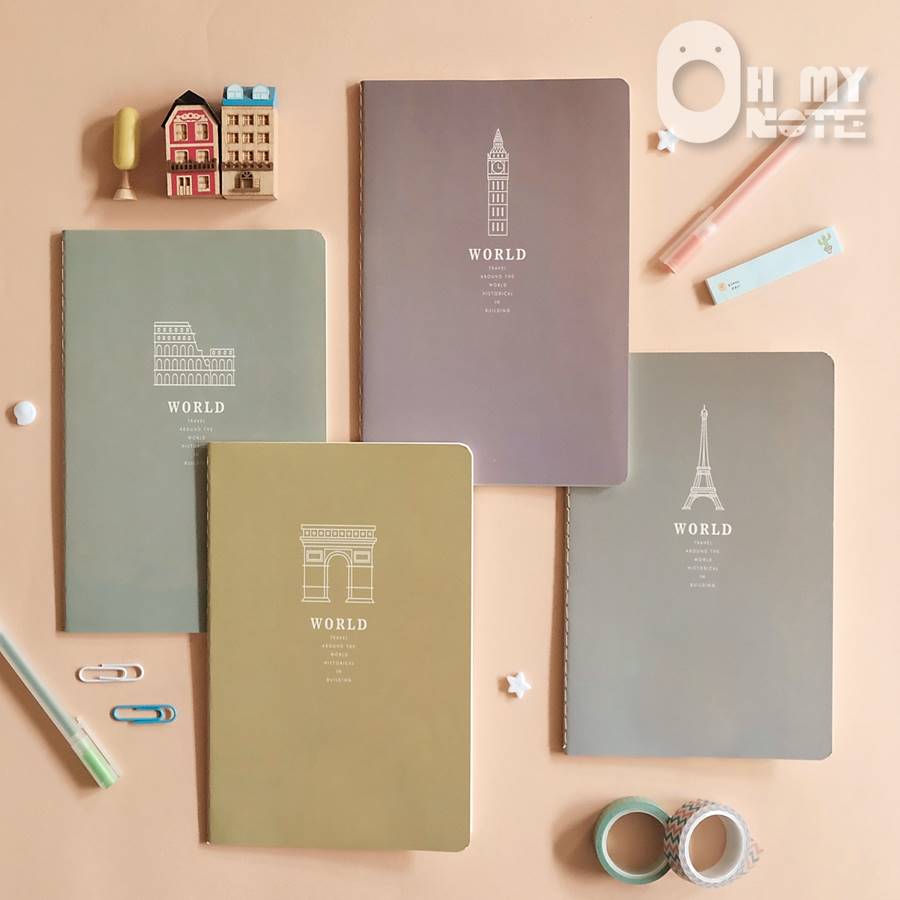 Ohmynote สมุดโน้ตน่ารัก ขนาด A5 ชุด Around the World หน้าปกเป็นสถานที่ท่องเที่ยวชื่อดังในยุโรป
