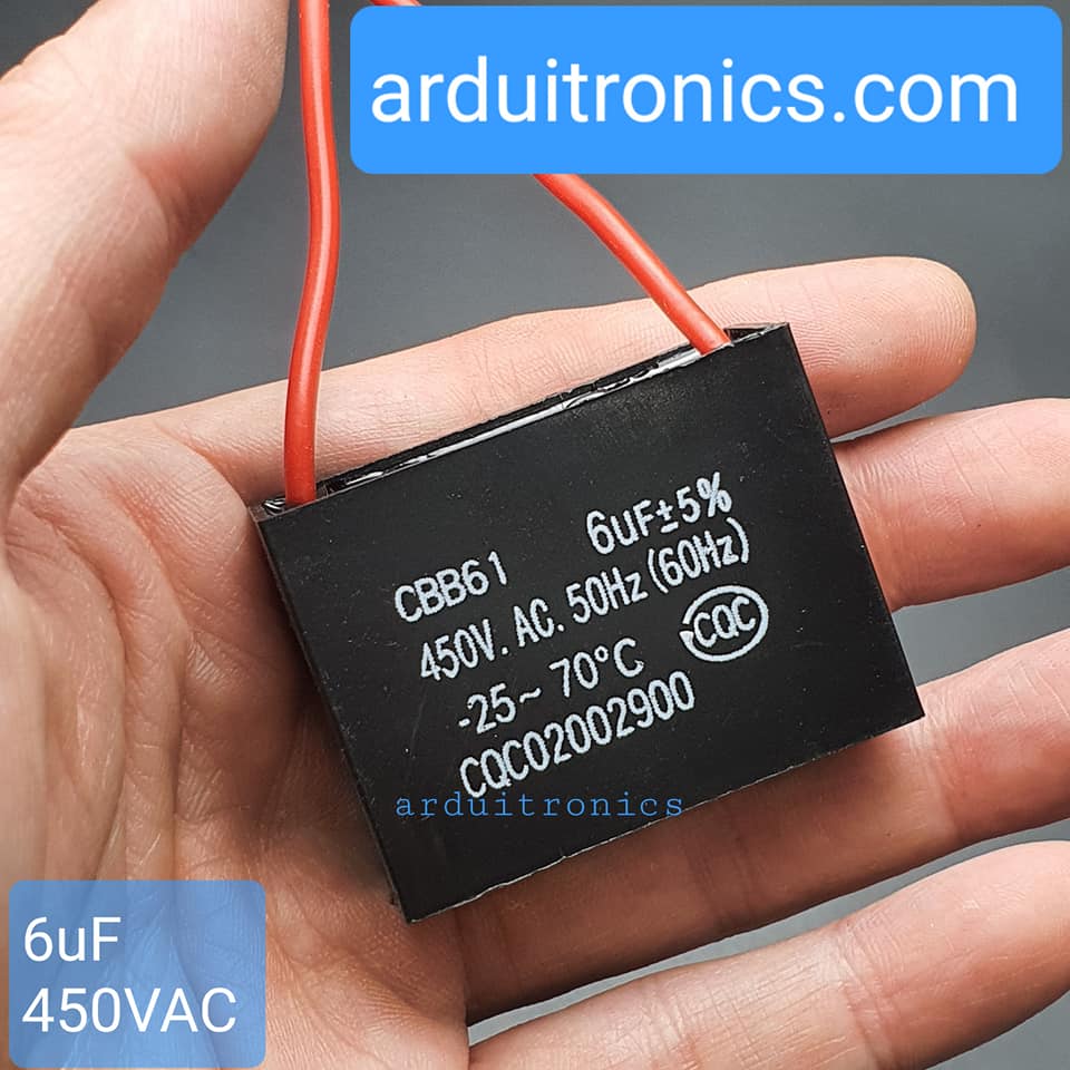 Fan Capacitors คาปาซิเตอร์พัดลม C พัดลม ตัวเก็บประจุพัดลม 450V 6 uF