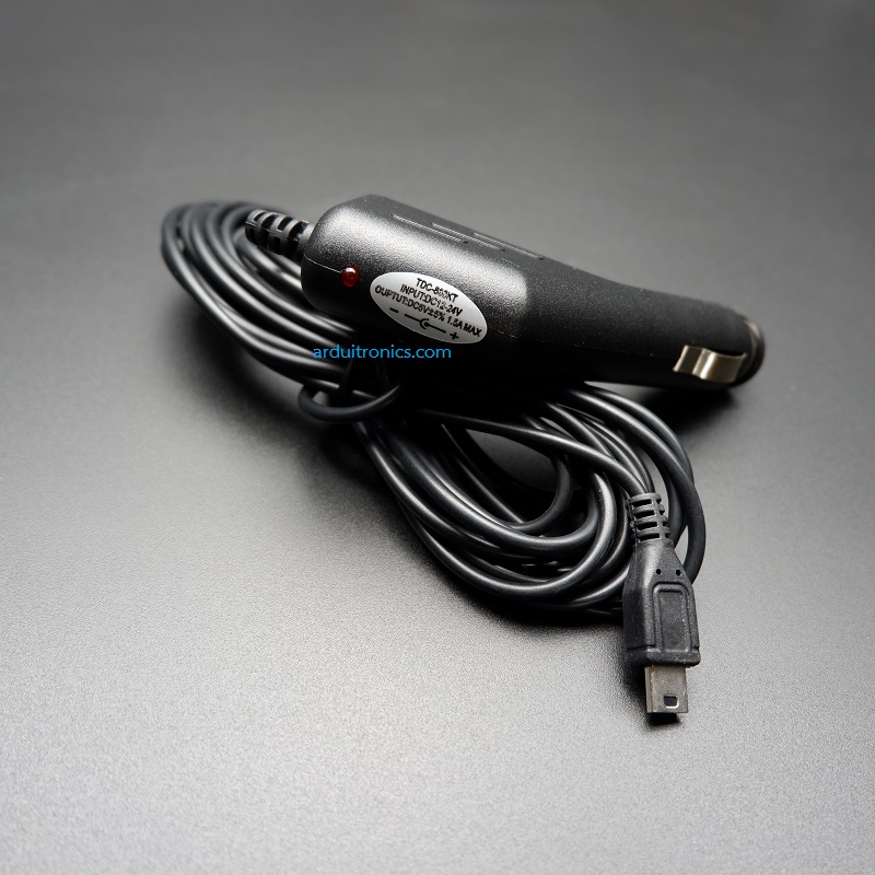 สาย Mini USB Charger มีหัวต่อเสียบกับที่เขี่ยบุหรี่ในรถ (ยาว 3.5 เมตร)