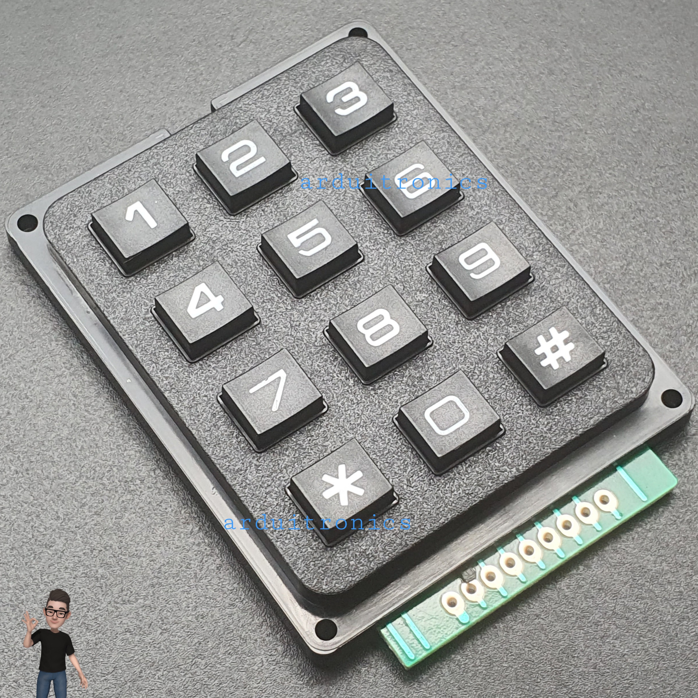 3x4 Matrix Keypad Module (Black Keypad)