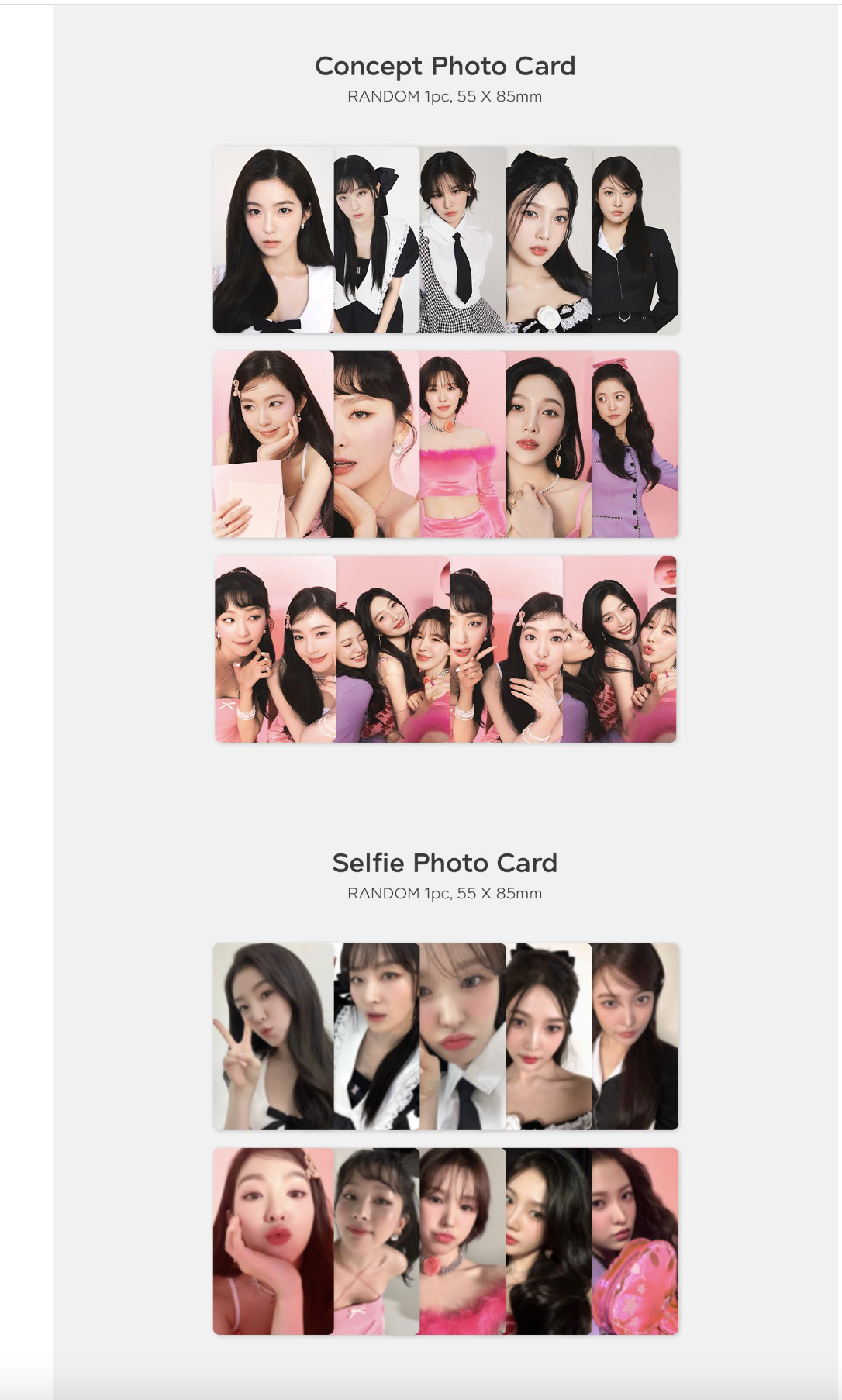 Red Velvet - 2024 SM ARTIST SEASON'S GREETINGS OFFICIAL MD - Random Trading Card set แบบ A ver การ์ดสุ่ม 2 ใบ