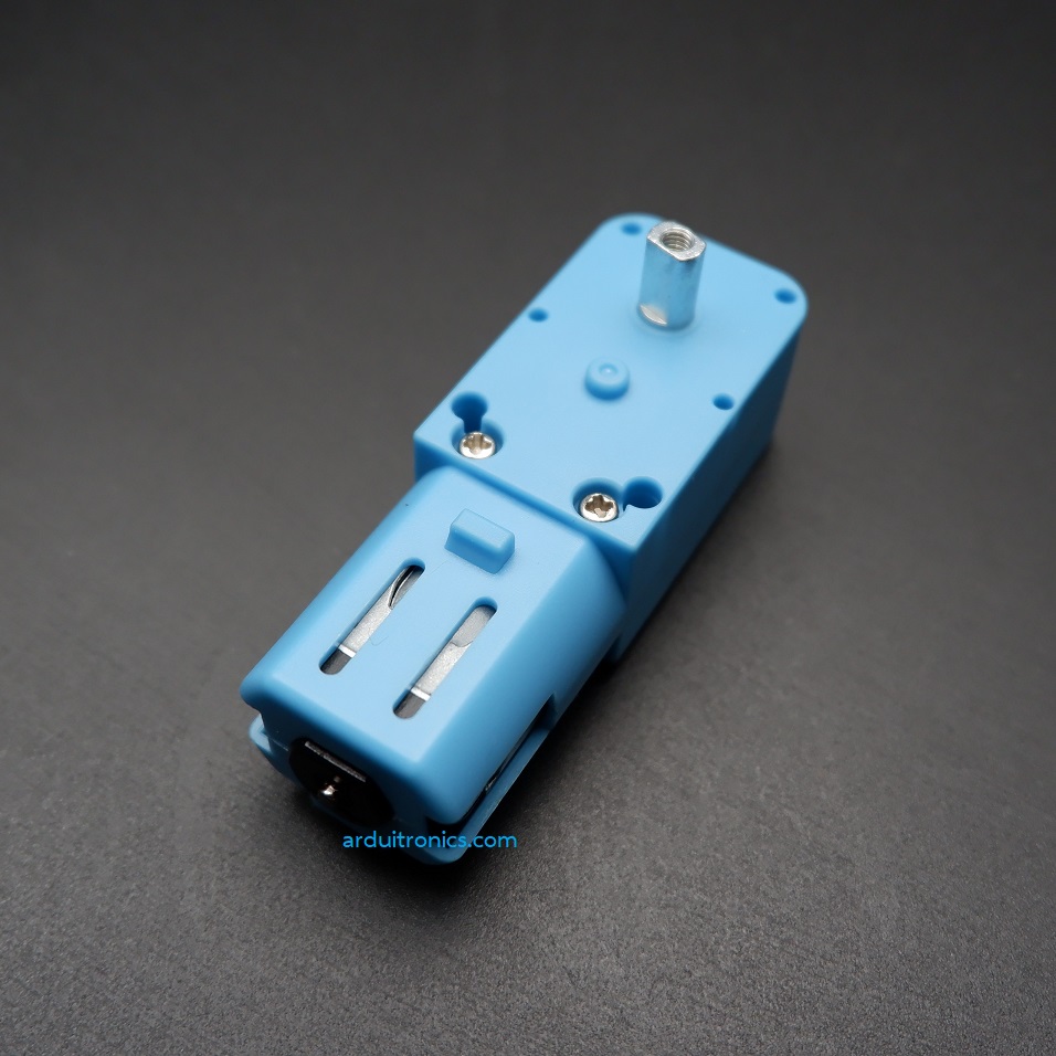 Metal Gear Motor (เฟืองโลหะ 100%) - อัตราทด 1:90 ความเร็วรอบ 110 rpm กรอบสีฟ้า