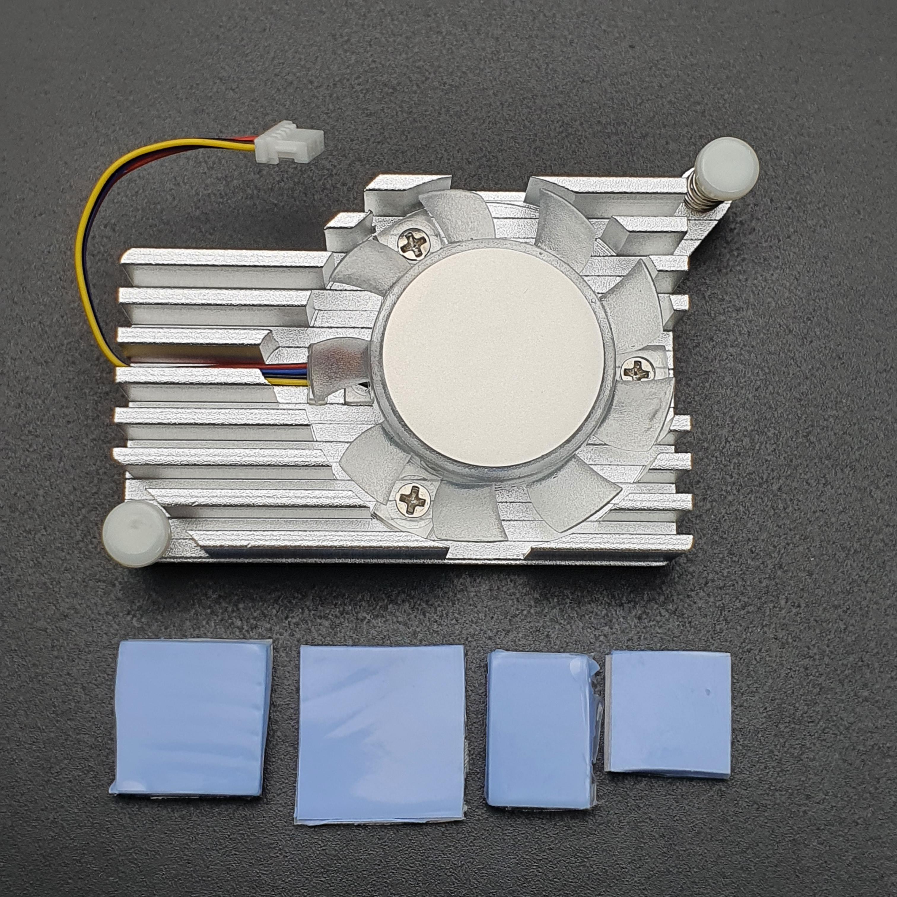 Raspberry Pi 5 Active Cooling Fan With Aluminum Radiator Heat Sink - สีเงินและพัดลมสีใส