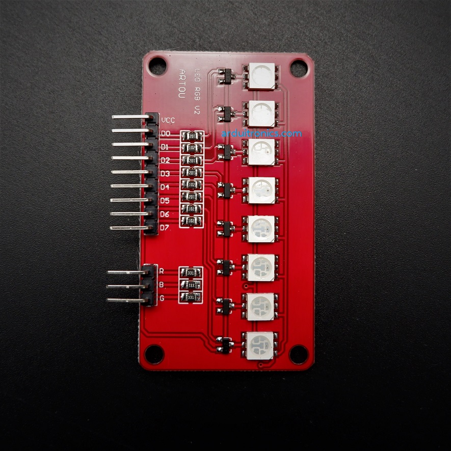 5050 RGB Full Color RGB 8 LED Module for Arduino (Red PCB)