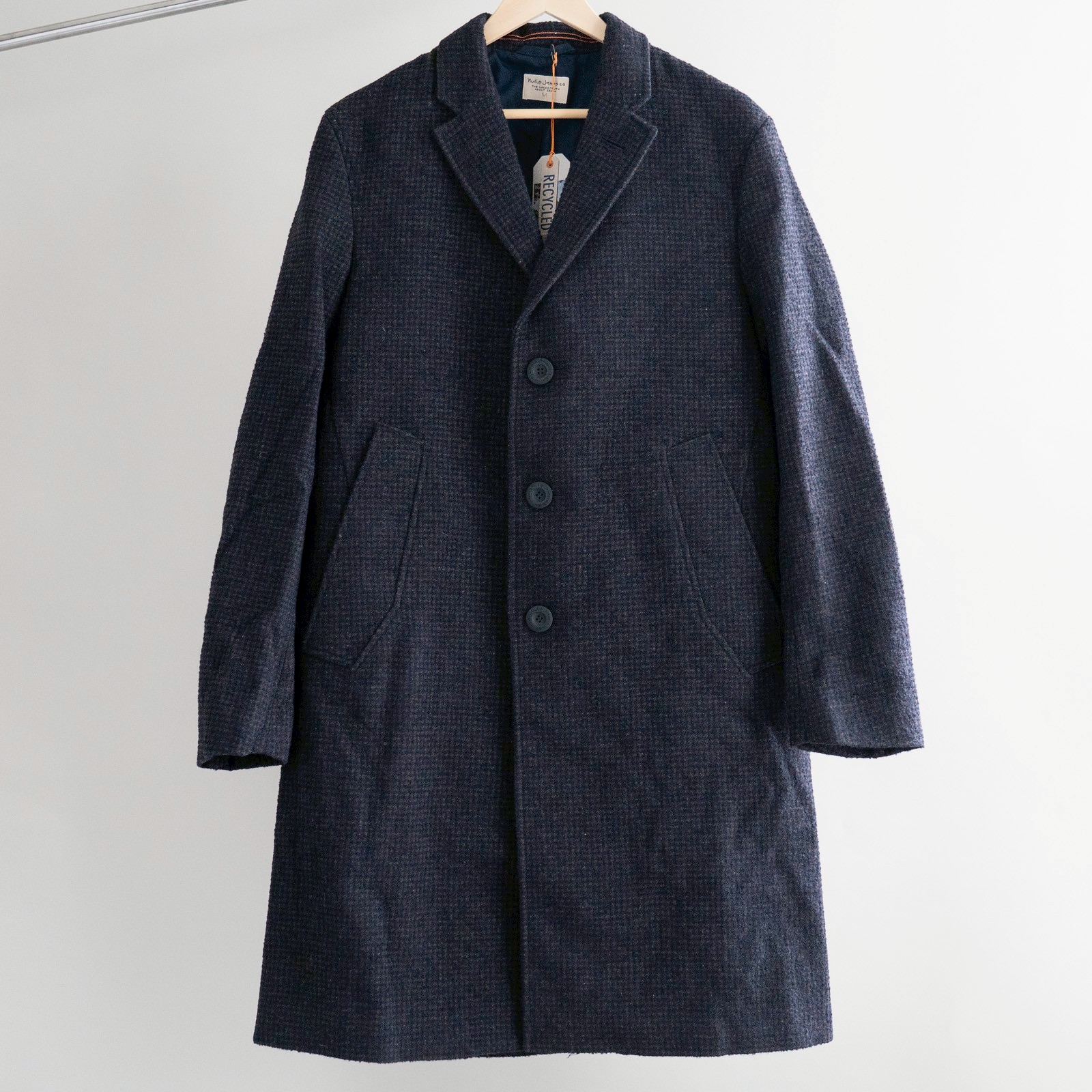 Waldo Recycled Check Coat – Dark Brown