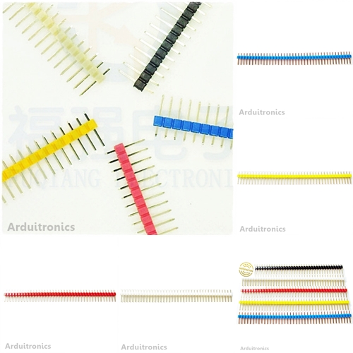 ก้างปลา 40P 2.54mm Pin Header Dip Straight Single Row 1 x 40 Pin ( 6 สี )