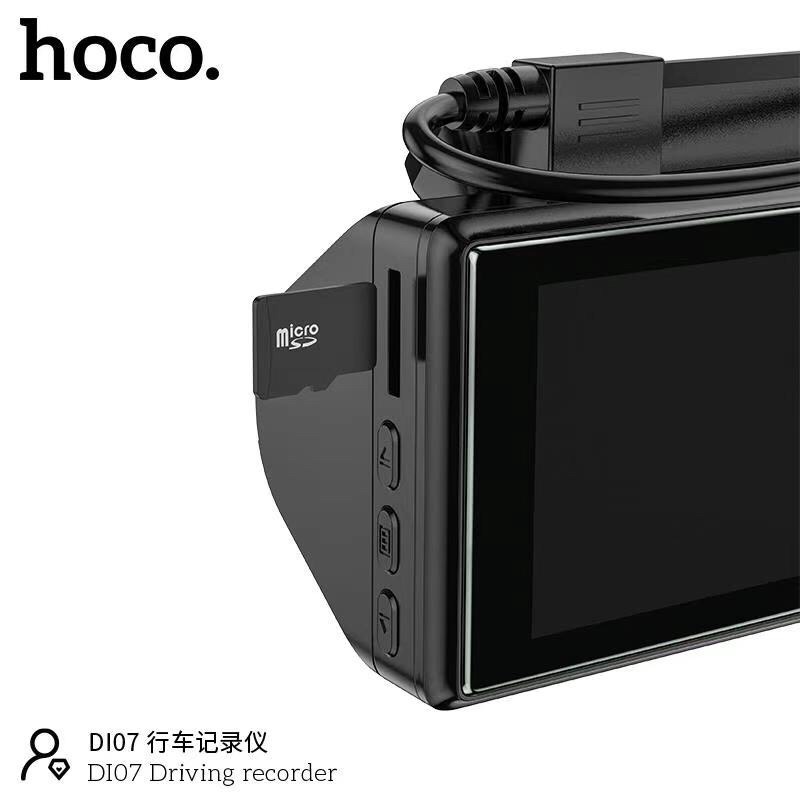 กล้องติดรถยนต์ Hoco Di07 Dual Camera Driving Recorder แบบ 2 กล้อง ด้านหน้ารถและห้องโดยสาร