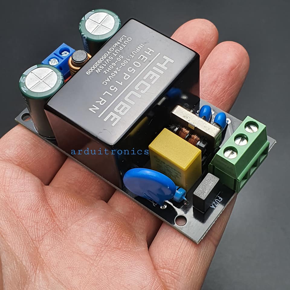 HIECUBE (HE05P15LRN) AC-to-DC Switching Power Supply Module 220VAC to 5VDC 3A with EMC Filter CE Certification Genuine แหล่งจ่ายไฟ 5V 3A