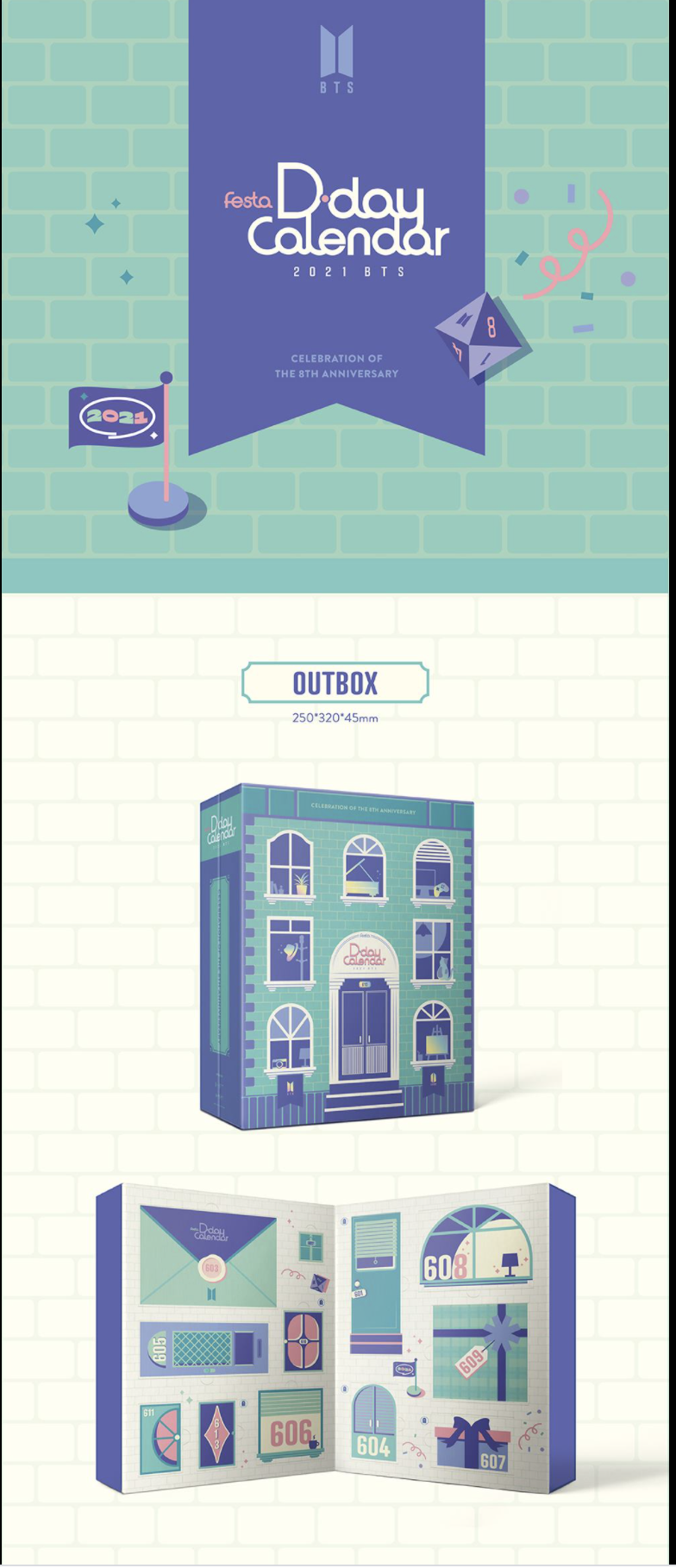 BTS - BTS FESTA D-DAY CALENDAR : Celebration of The 8th Anniversary