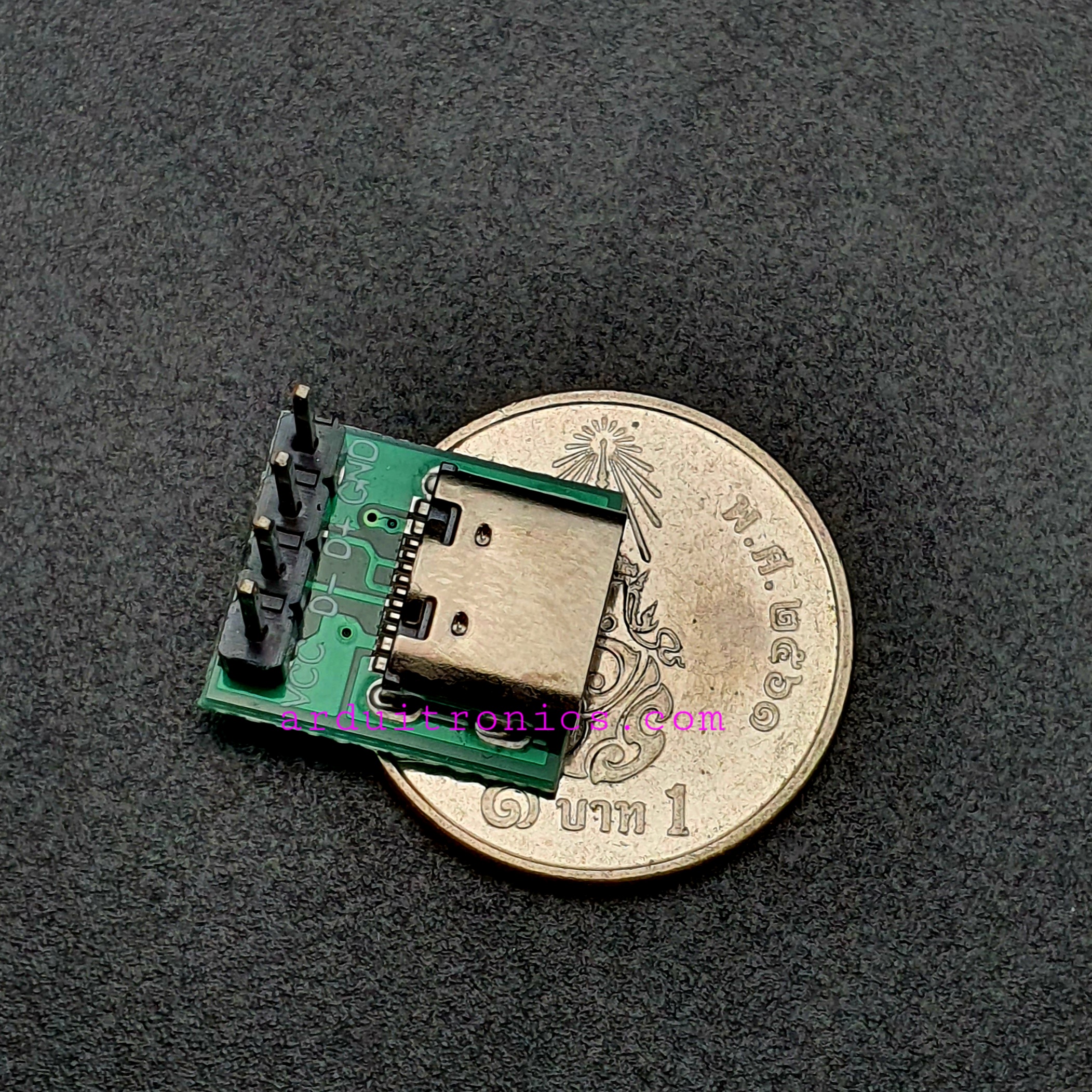Tyep-C Female to DIP Converter Breakout + 4P Single Row Straight Pin