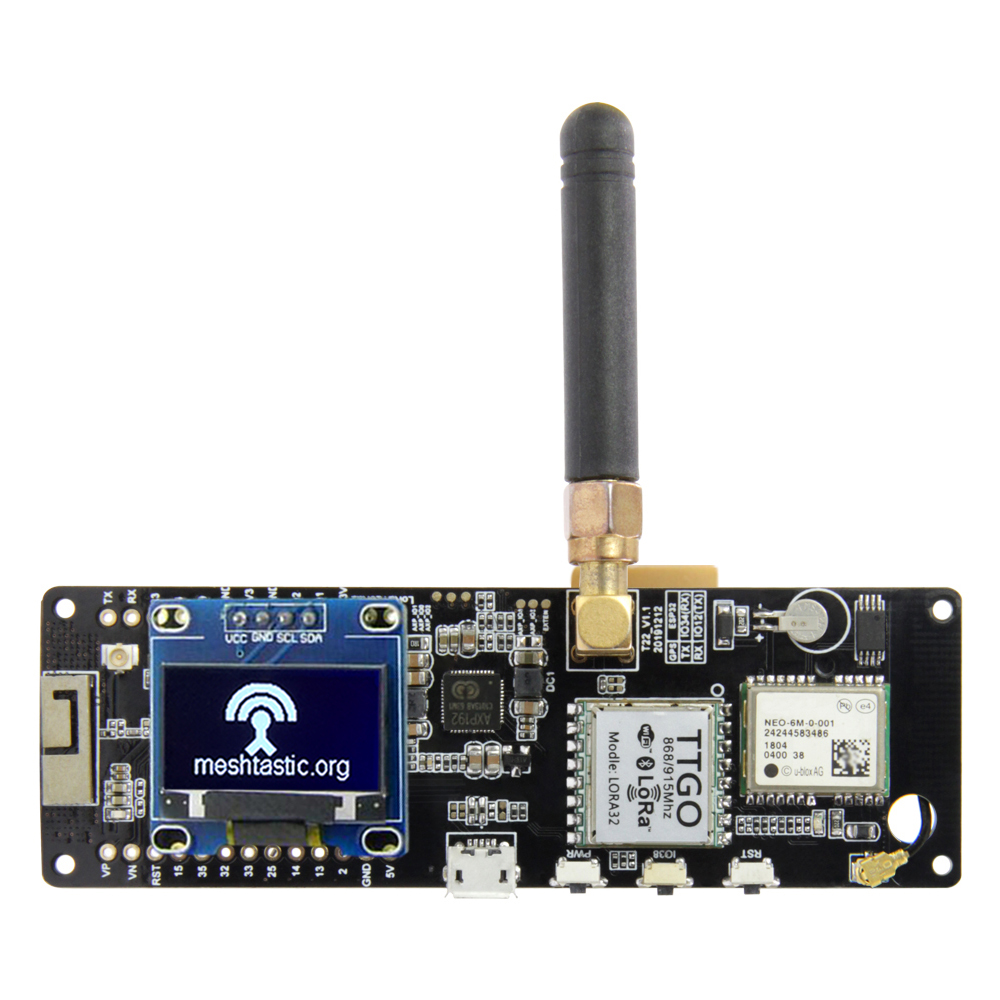 LYGO TTGO T-Beam V1.1 ESP32 Lora32 (433MHz) GPS (NEO-6M SMA) Bluetooth OLED พร้อมรางถ่าน 18650
