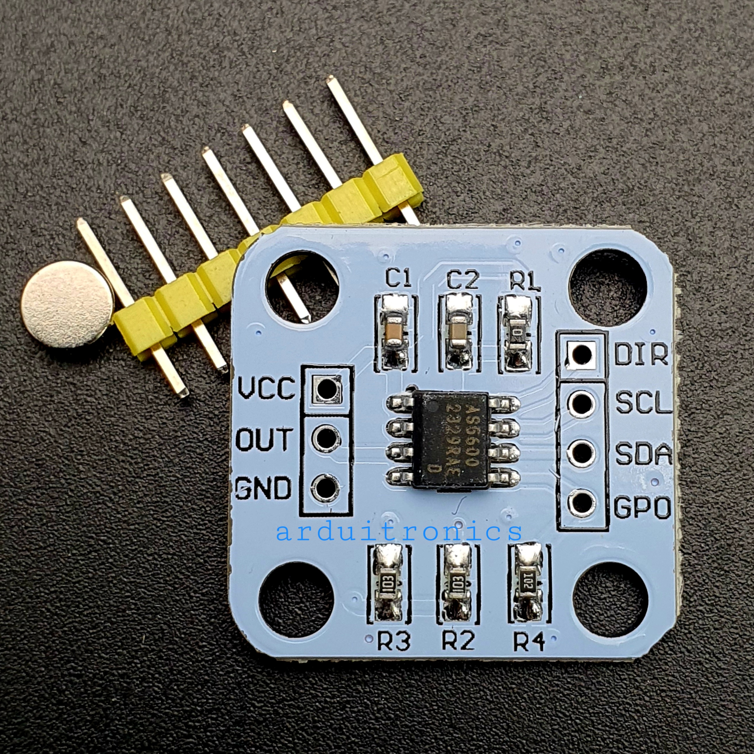 AS5600 เซ็นเซอร์ตรวจจับแม่เหล็ก Magnetic Encoder Magnetic Induction Angle Measurement Sensor Module 12bit High Precision For Aduino