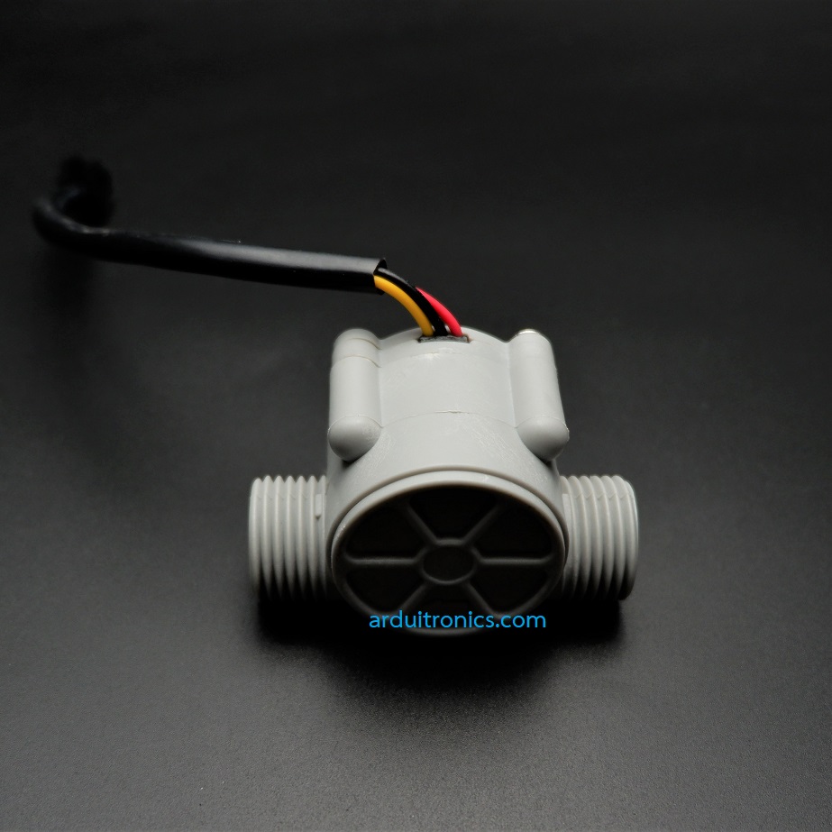 Water Flow Sensor 1-30L/min แรงดันไม่เกิน 2.0MPa ขนาดท่อ 1/2" (YF-S201B) สีเทา