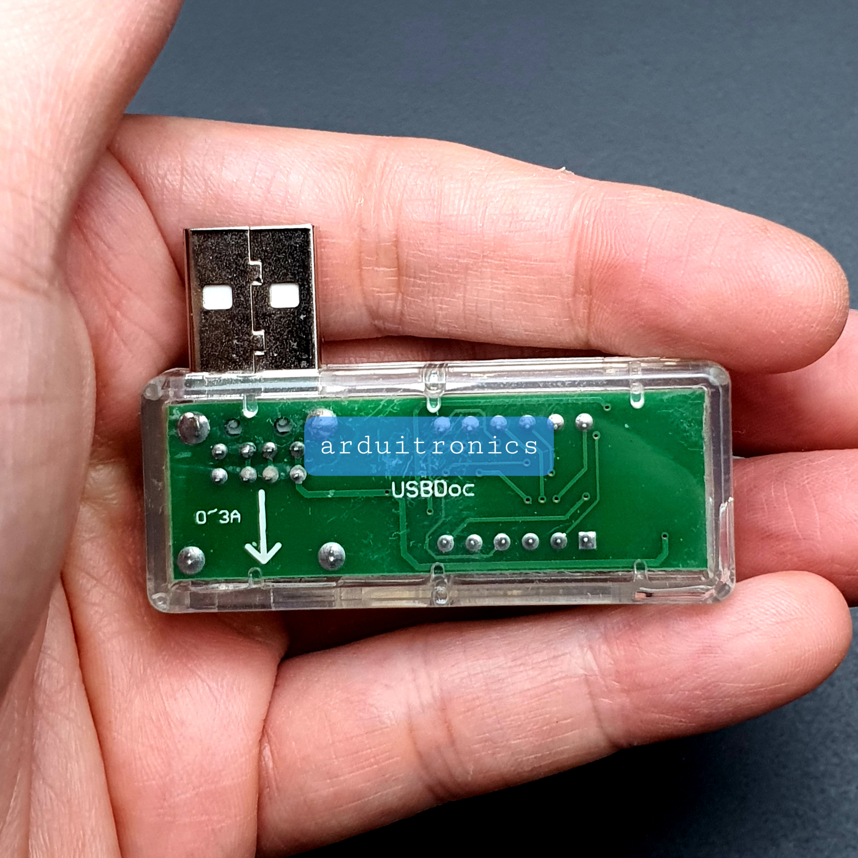 LED USB Mobile Power Charging Current Voltage Tester ยูเอสบีวัดแรงดันไฟฟ้า สีใส