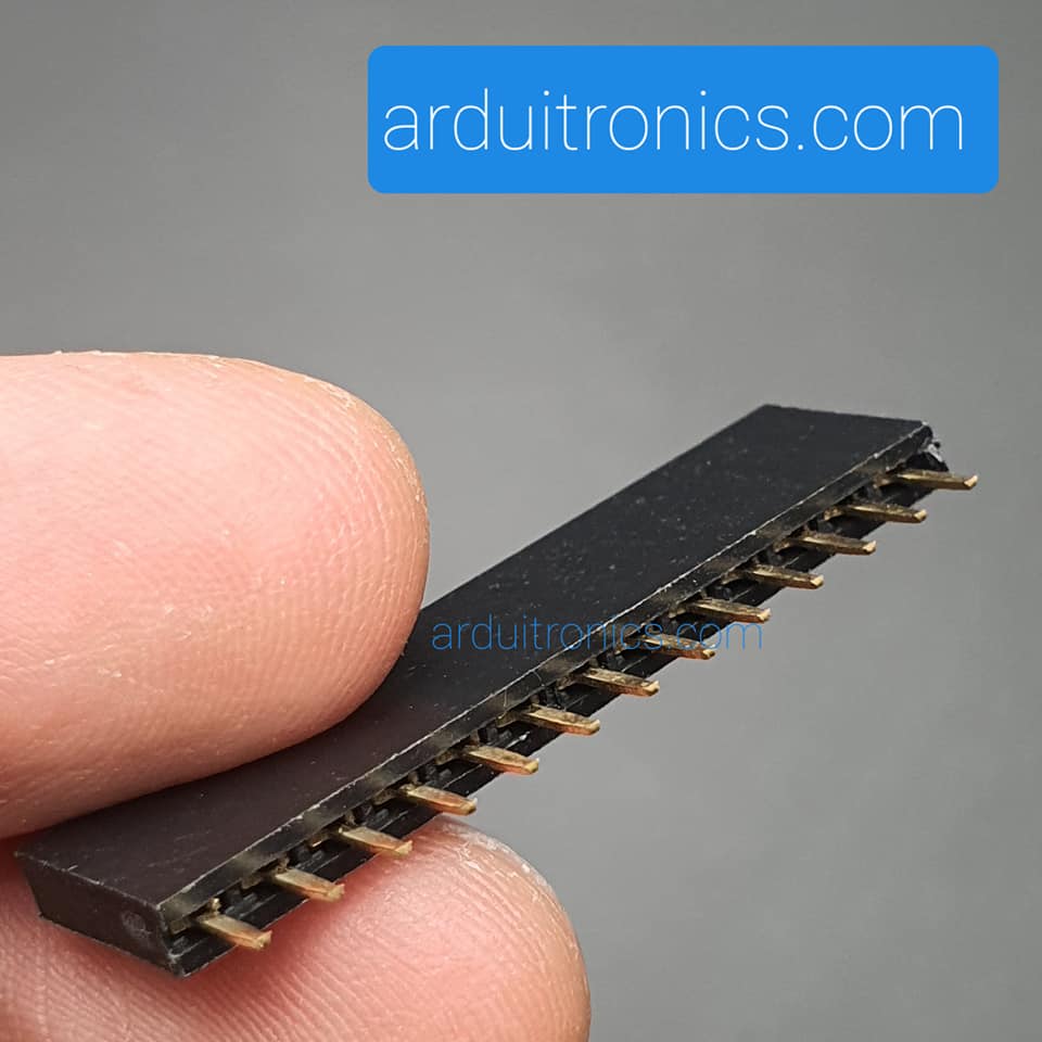 [Black] 1X13 Pin Single Row Female Header 2.54mm Pitch Straight Pin Square (จำนวน 1 ชิ้น)