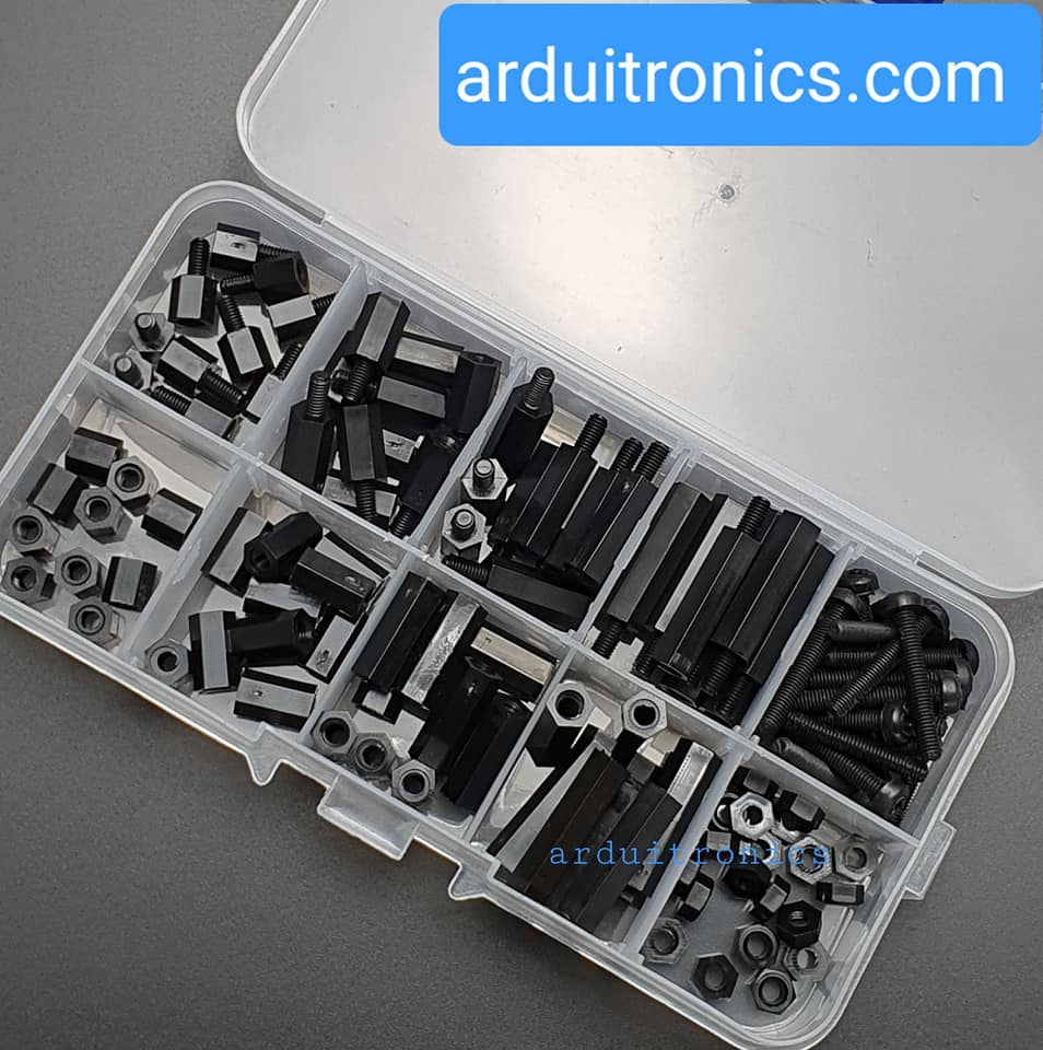 M3 Nylon Hex Spacers / Screw / Nut Stand-off (Black) 120 ชิ้น สีดำ