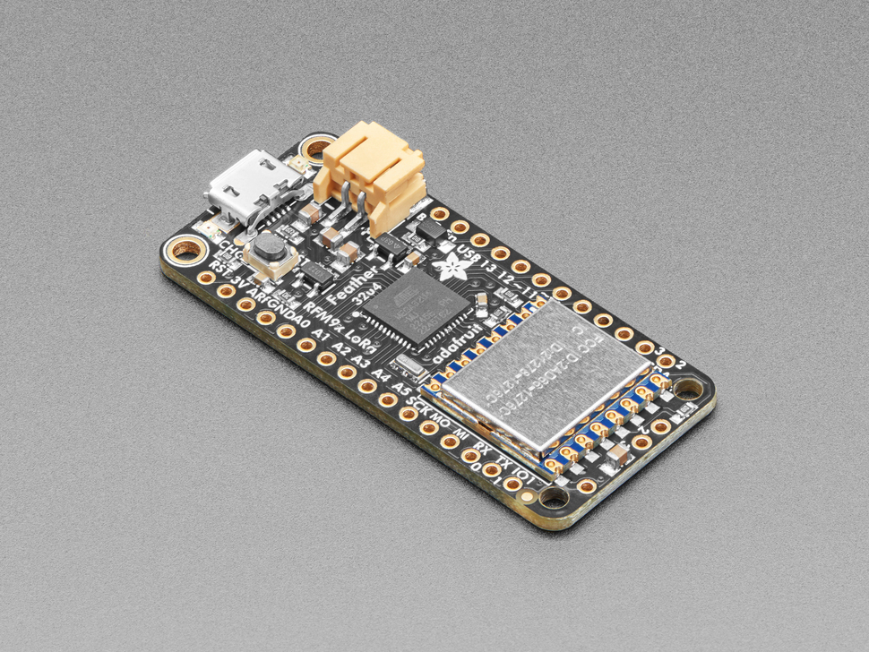 Adafruit Feather 32u4 RFM95 LoRa Radio- 868 or 915 MHz - RadioFruit (made in USA)