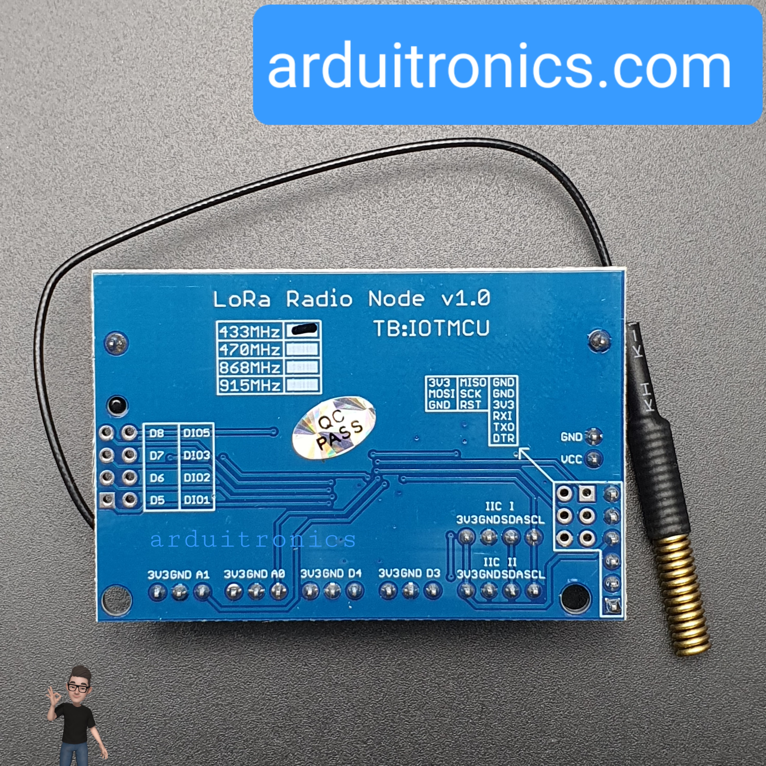 SX1278 LoRa ATmega328P RFM98 433 MHz Radio Node Module