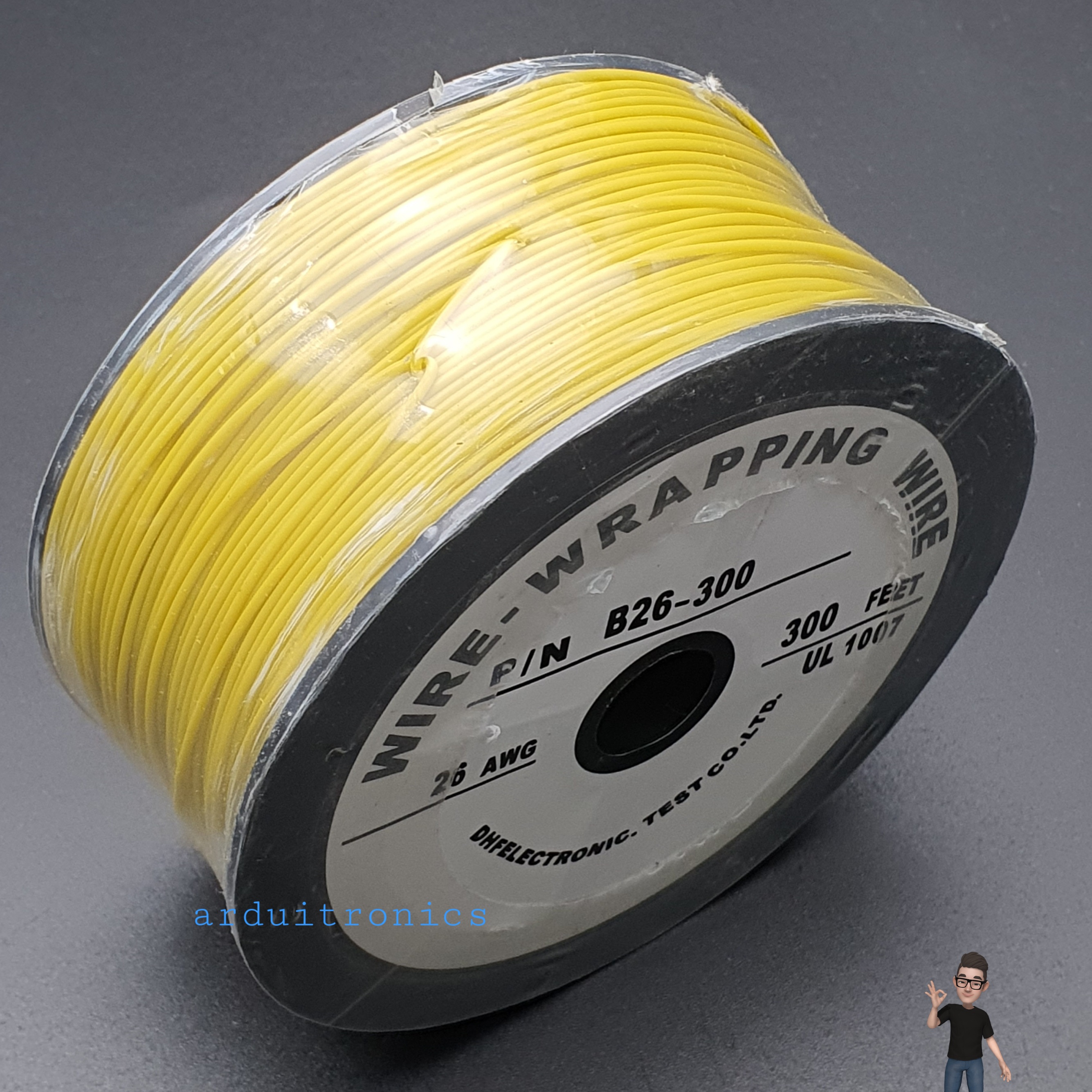 สายไฟอ่อนเส้นเดี่ยว 26AWG B26-300 สีเหลือง (ยาว 300 ฟุต)