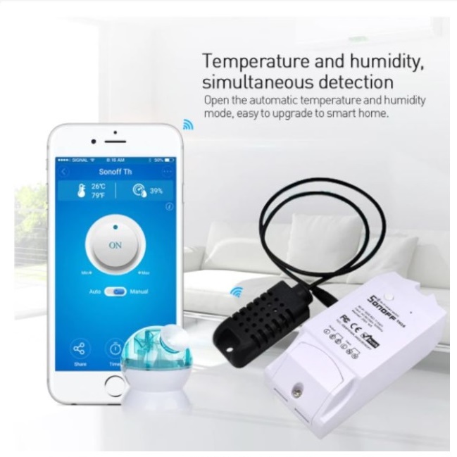 Sonoff Sensor Si7021 Temperature and Humidity Sensor เซนเซอร์อุณหภูมิและความชื้นสำหรับ Wifi Smart Plug ให้เปิด/ปิด ตามอุณหภูมิความชื้นที่ตั้งไว้