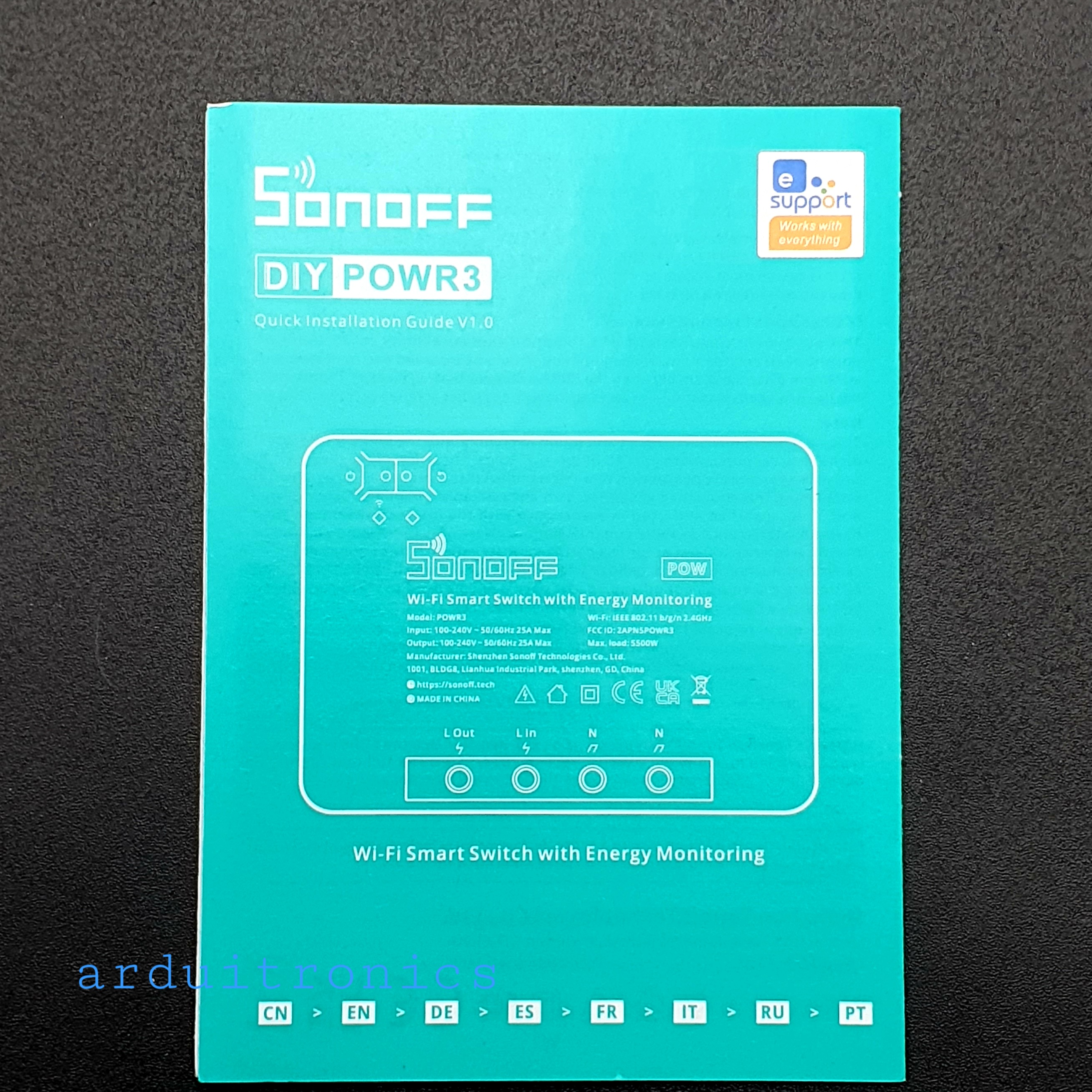 Sonoff Pow R3 สวิทช์อัจฉริยะ 25A/5500W พลังงานควบคุมด้วยเสียงพร้อม Amazon Alexa