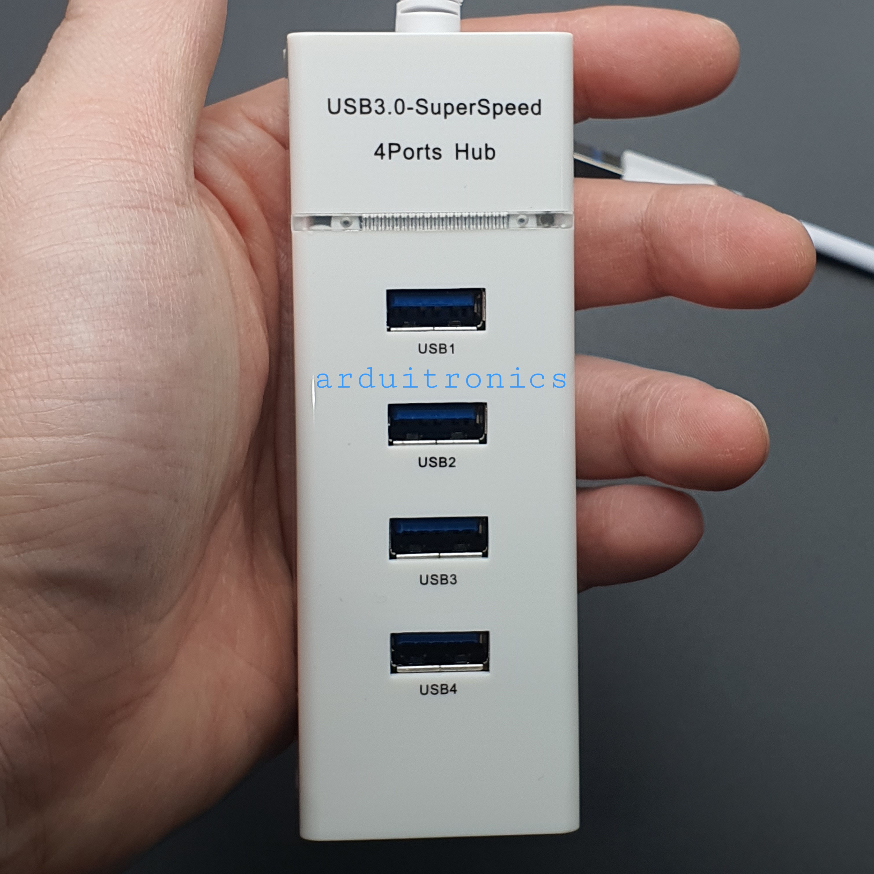 4 Ports USB Hub Super-speed USB3.0 ( White )